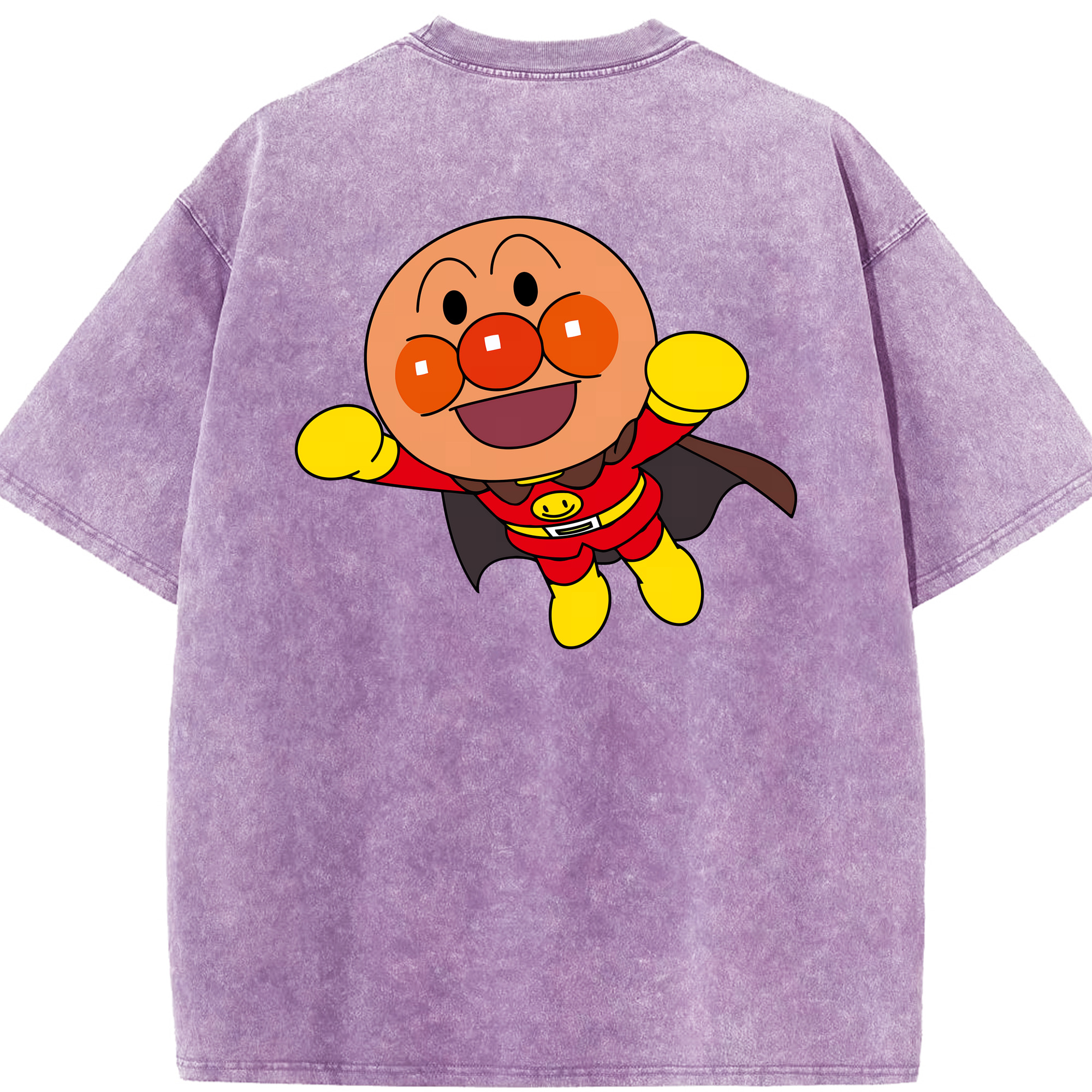 （画像用） アンパンマン Anpanman 綿100% ヴィンテージ風 半袖Tシャツ（背面プリント）