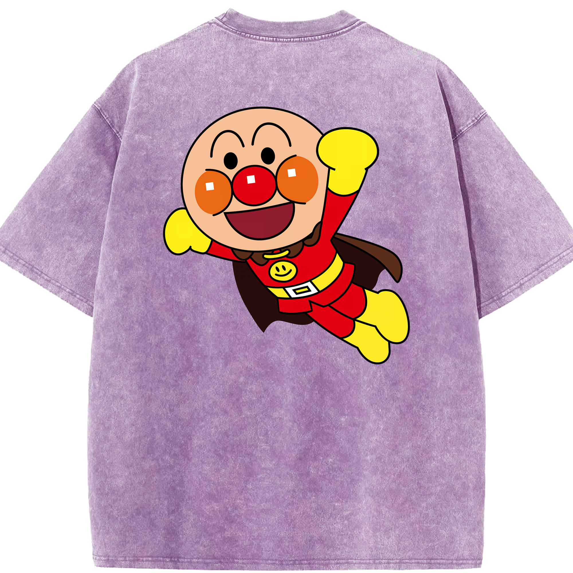 （画像用） アンパンマン Anpanman 綿100% ヴィンテージ風 半袖Tシャツ（背面プリント）