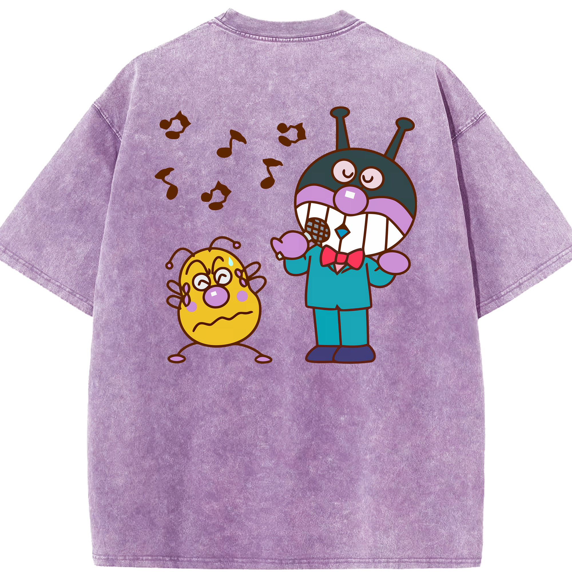 （画像用） アンパンマン Anpanman 綿100% ヴィンテージ風 半袖Tシャツ（背面プリント）