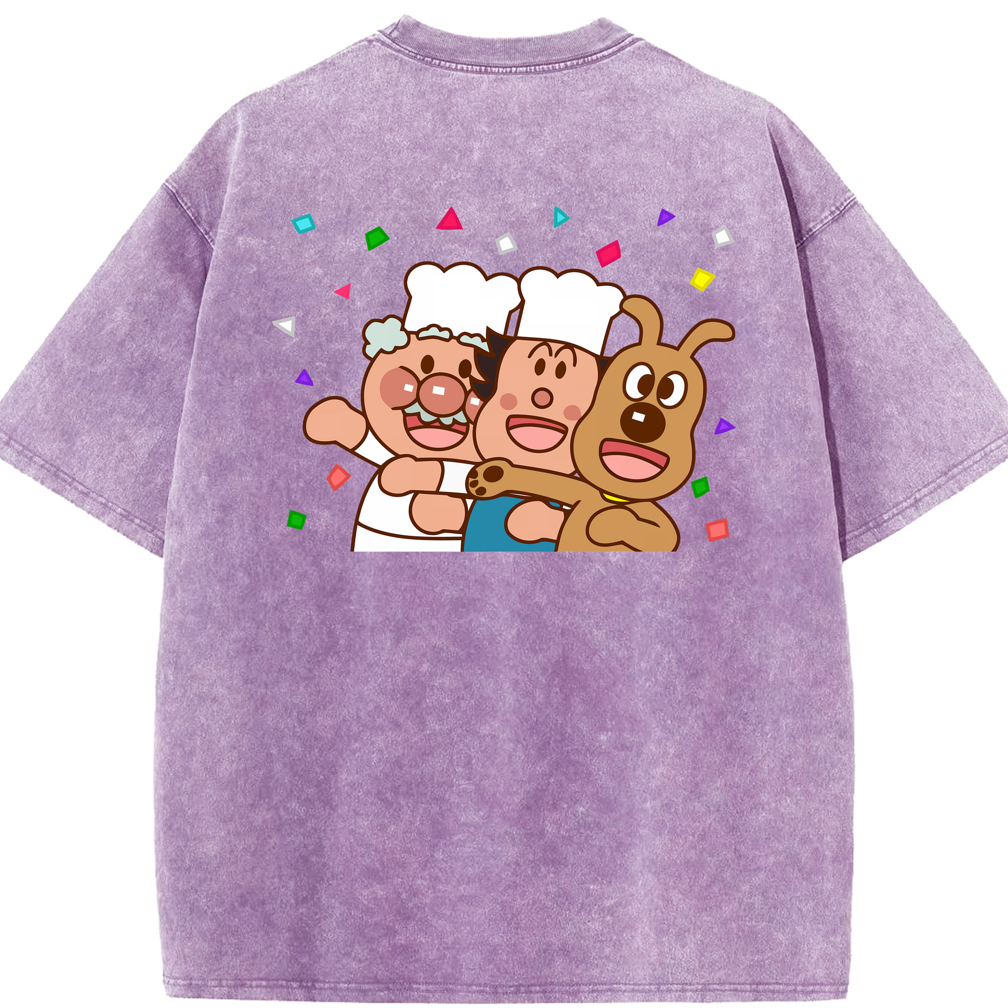 （画像用） アンパンマン Anpanman 綿100% ヴィンテージ風 半袖Tシャツ（背面プリント）