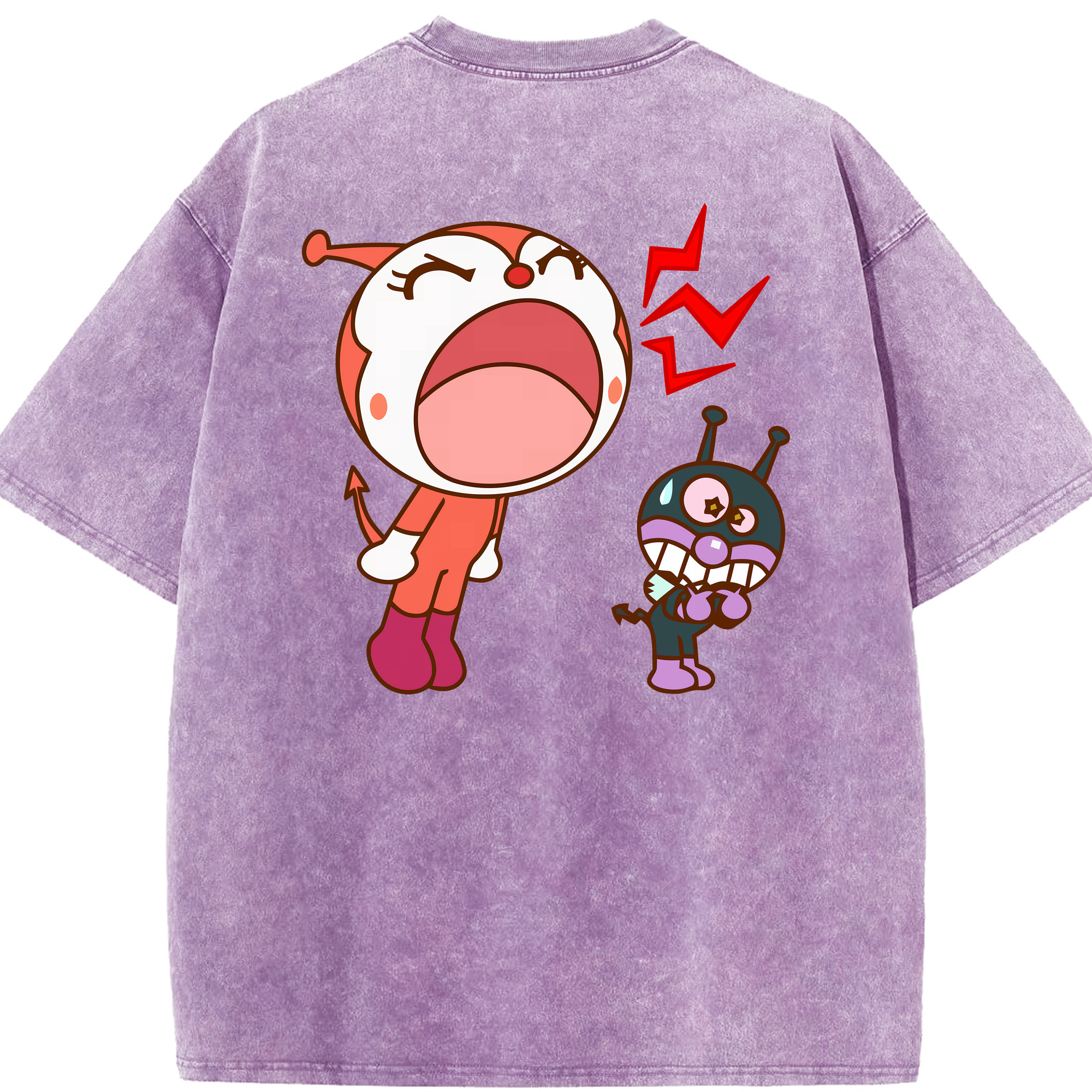 （画像用） アンパンマン Anpanman 綿100% ヴィンテージ風 半袖Tシャツ（背面プリント）