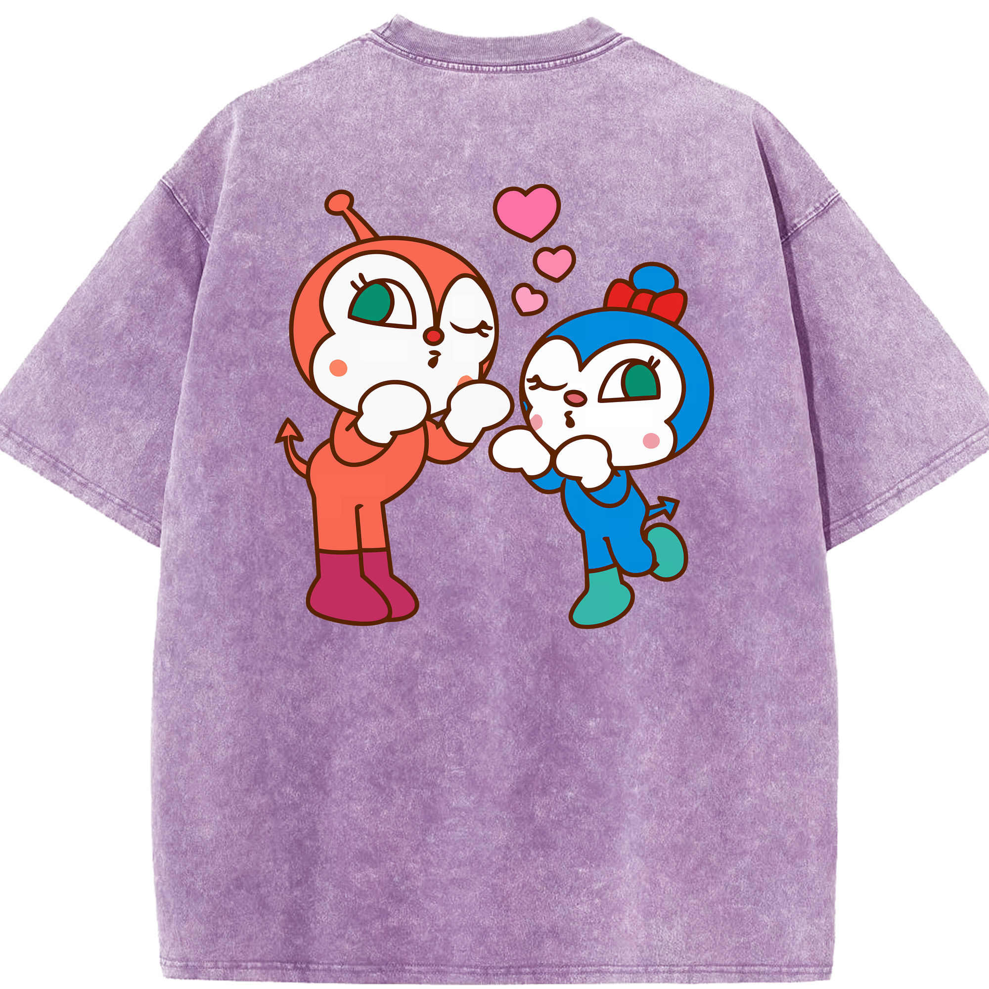 （画像用） アンパンマン Anpanman 綿100% ヴィンテージ風 半袖Tシャツ（背面プリント）