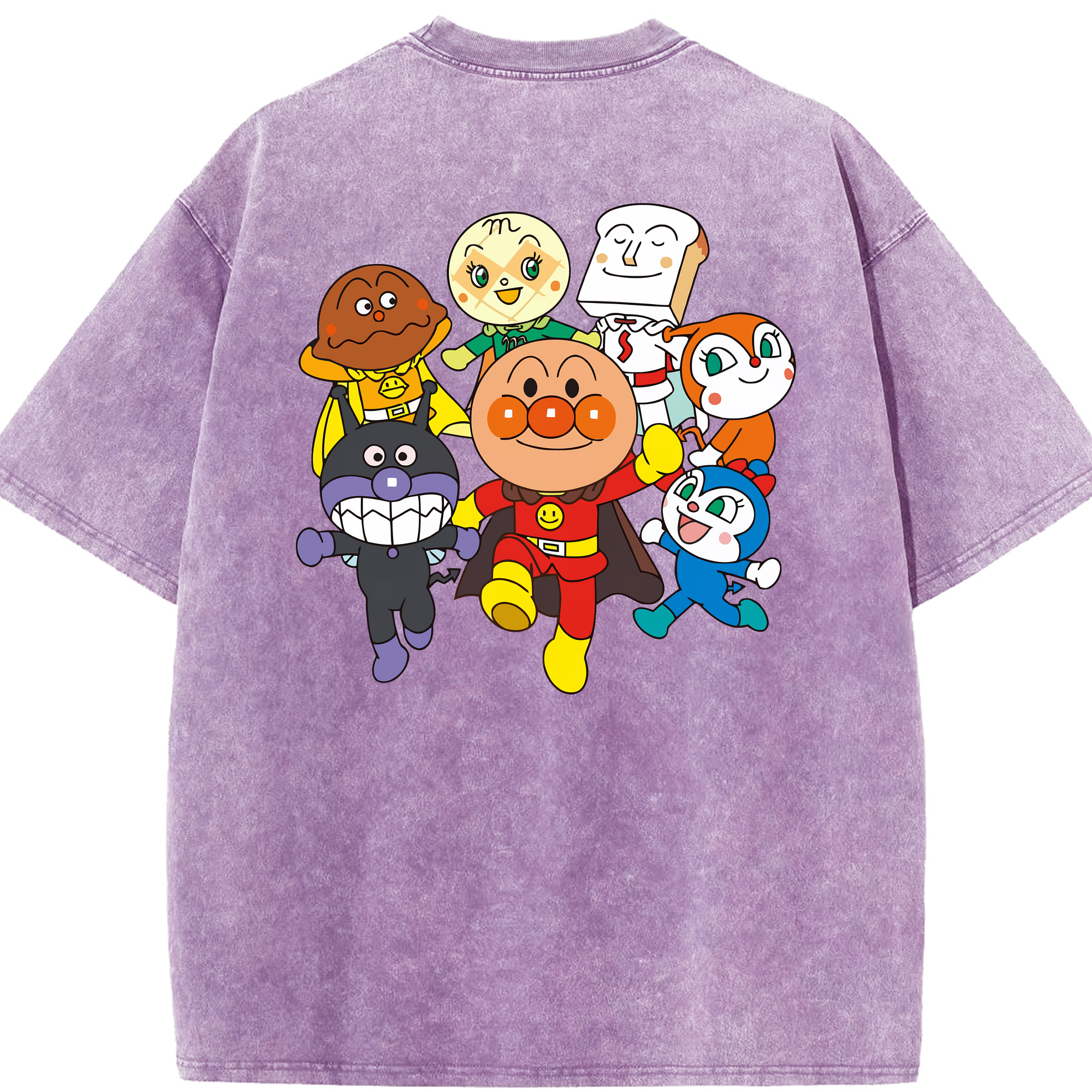 （画像用） アンパンマン Anpanman 綿100% ヴィンテージ風 半袖Tシャツ（背面プリント）