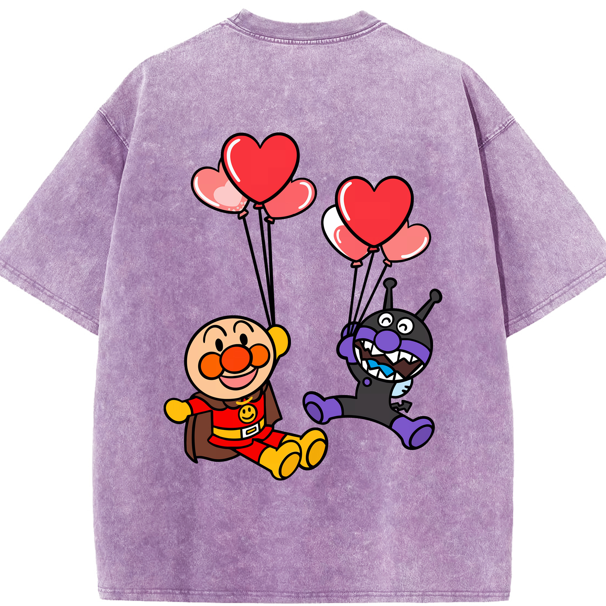 （画像用） アンパンマン Anpanman 綿100% ヴィンテージ風 半袖Tシャツ（背面プリント）
