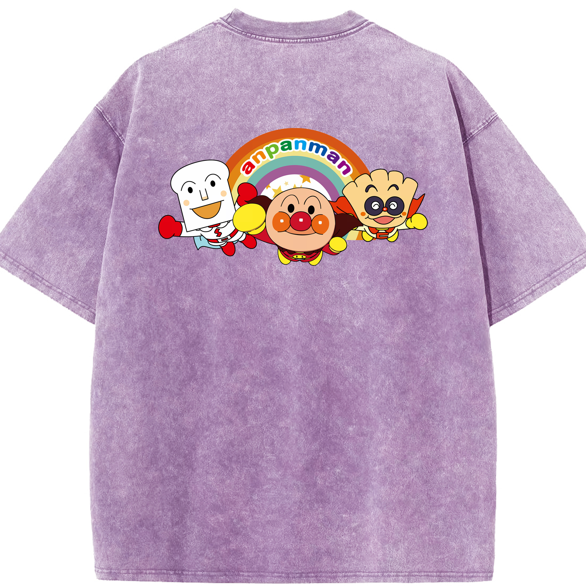 （画像用） アンパンマン Anpanman 綿100% ヴィンテージ風 半袖Tシャツ（背面プリント）