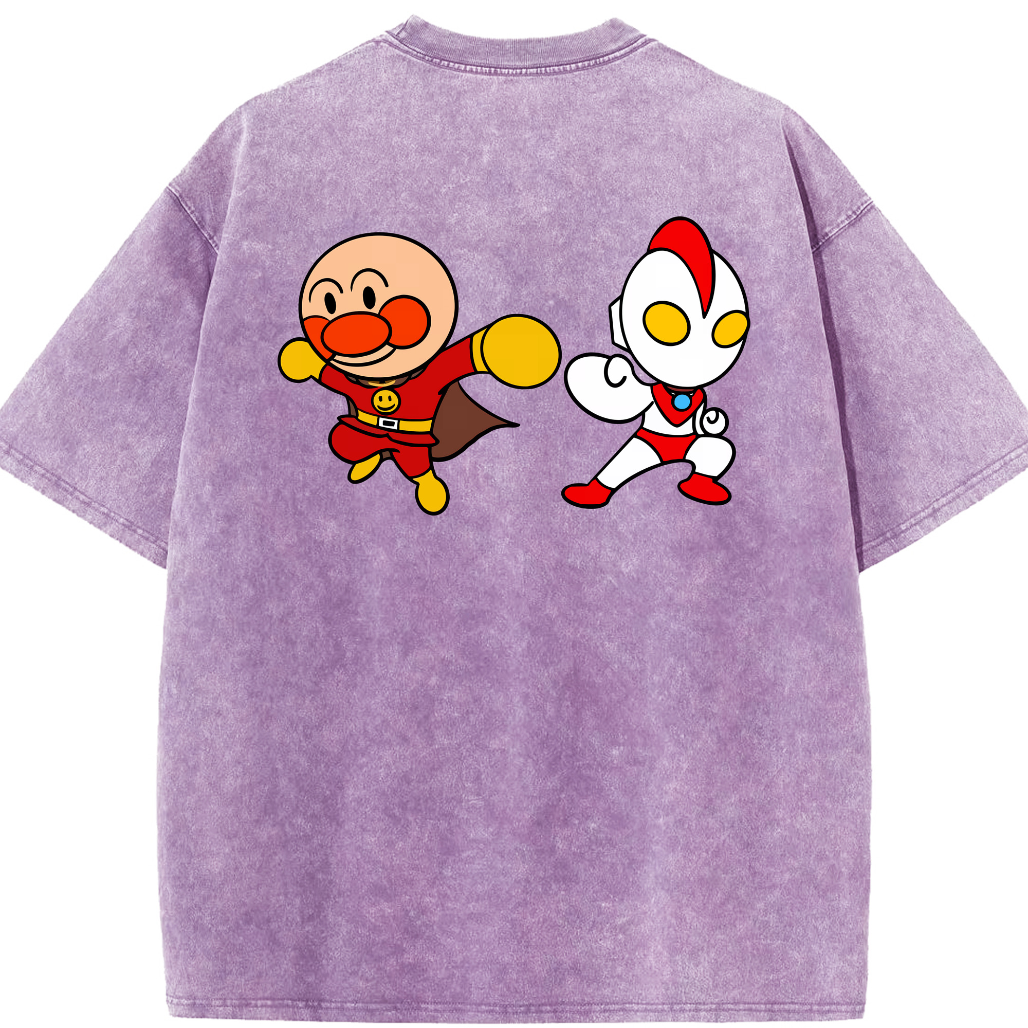 （画像用） アンパンマン Anpanman 綿100% ヴィンテージ風 半袖Tシャツ（背面プリント）