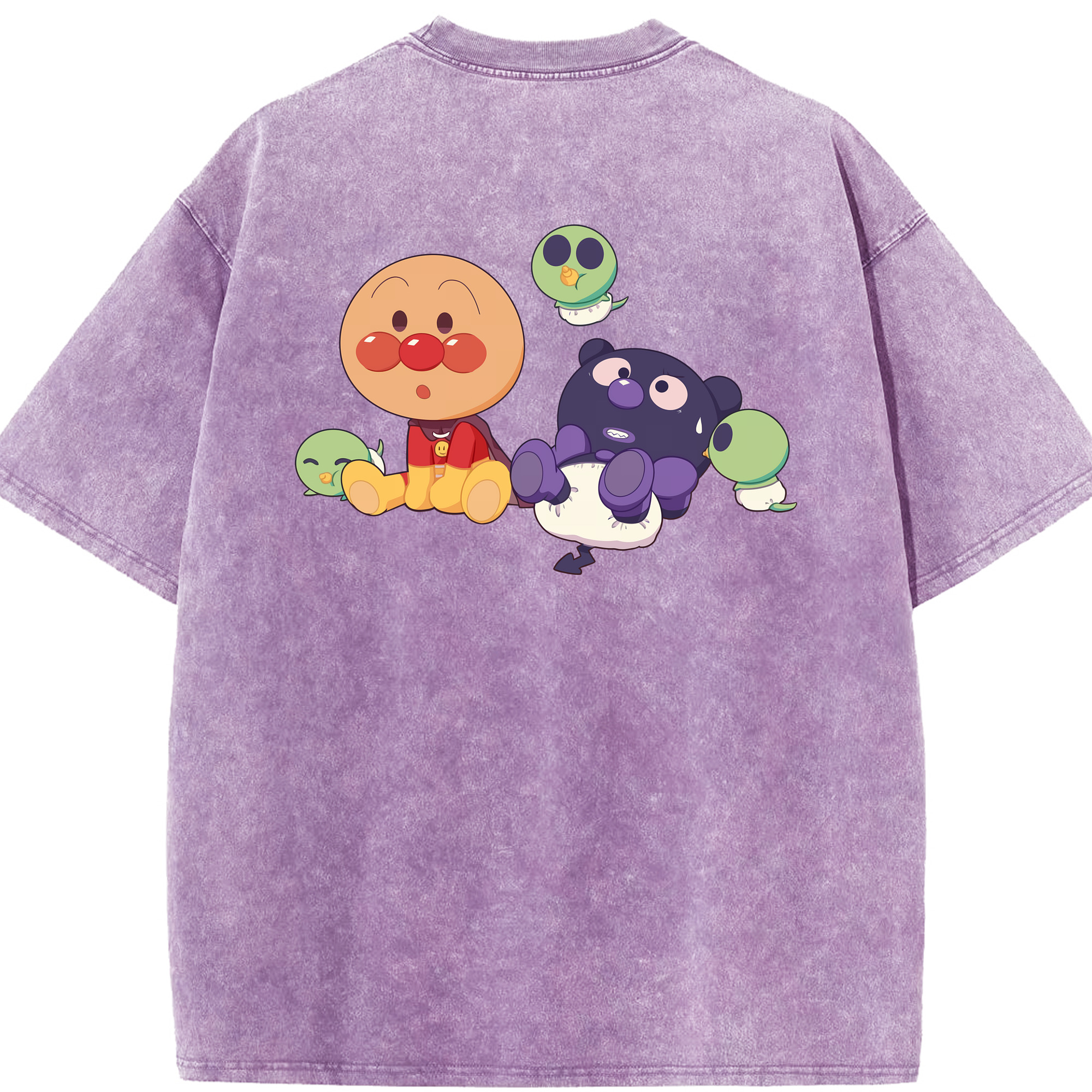 （画像用） アンパンマン Anpanman 綿100% ヴィンテージ風 半袖Tシャツ（背面プリント）