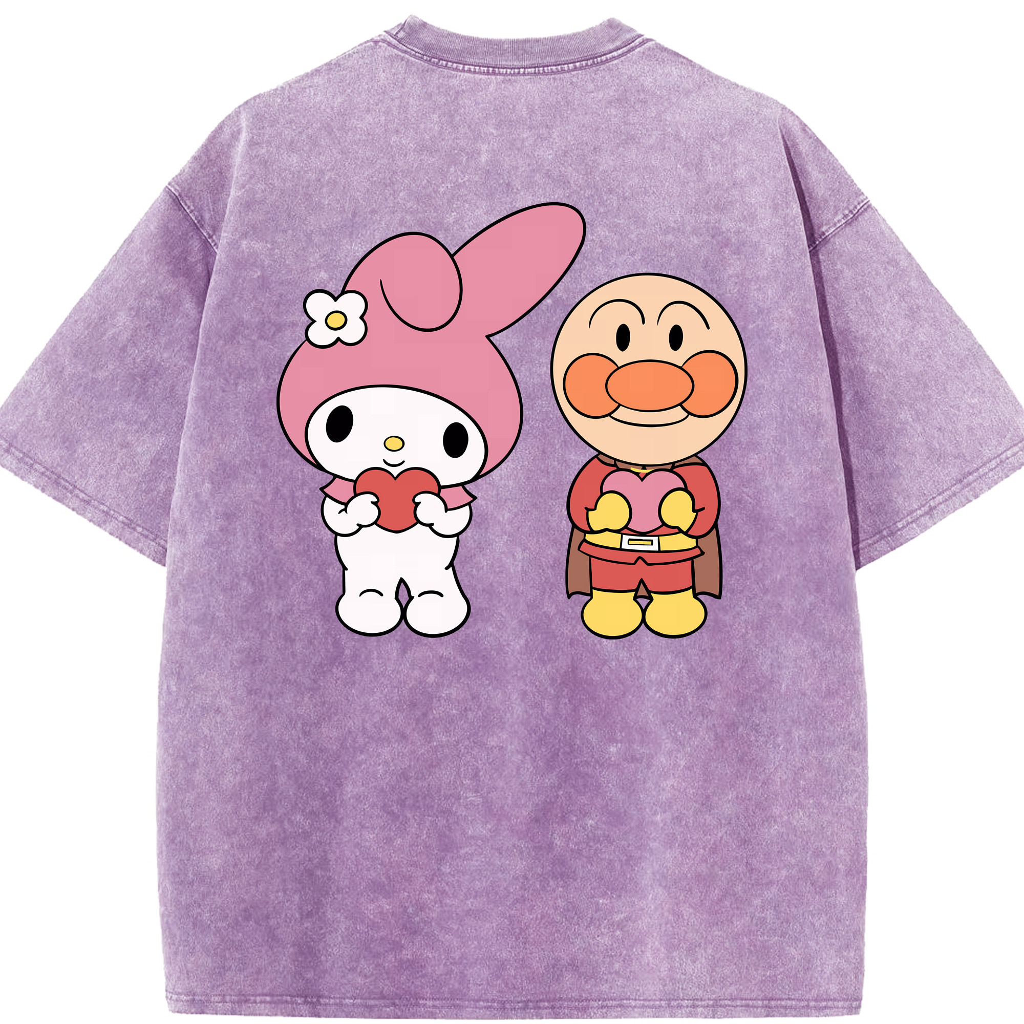 （画像用） アンパンマン Anpanman 綿100% ヴィンテージ風 半袖Tシャツ（背面プリント）