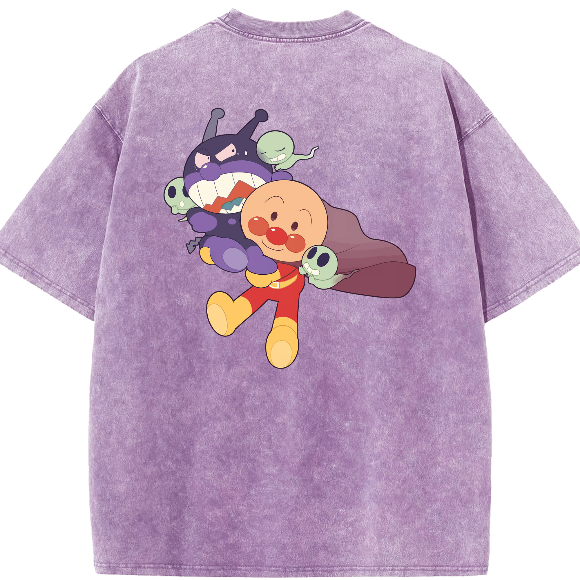 （画像用） アンパンマン Anpanman 綿100% ヴィンテージ風 半袖Tシャツ（背面プリント）