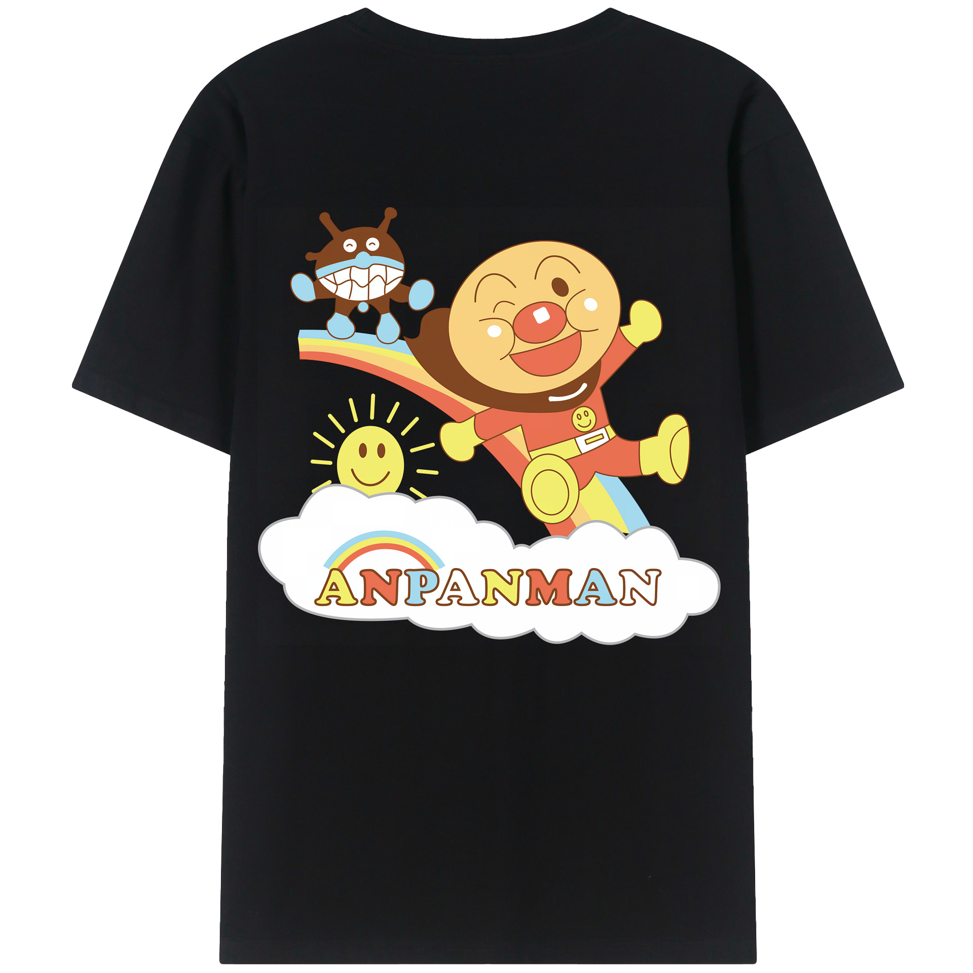 （画像用） アンパンマン Anpanman 綿100％ メンズ半袖Tシャツ（バックプリント） 通気性