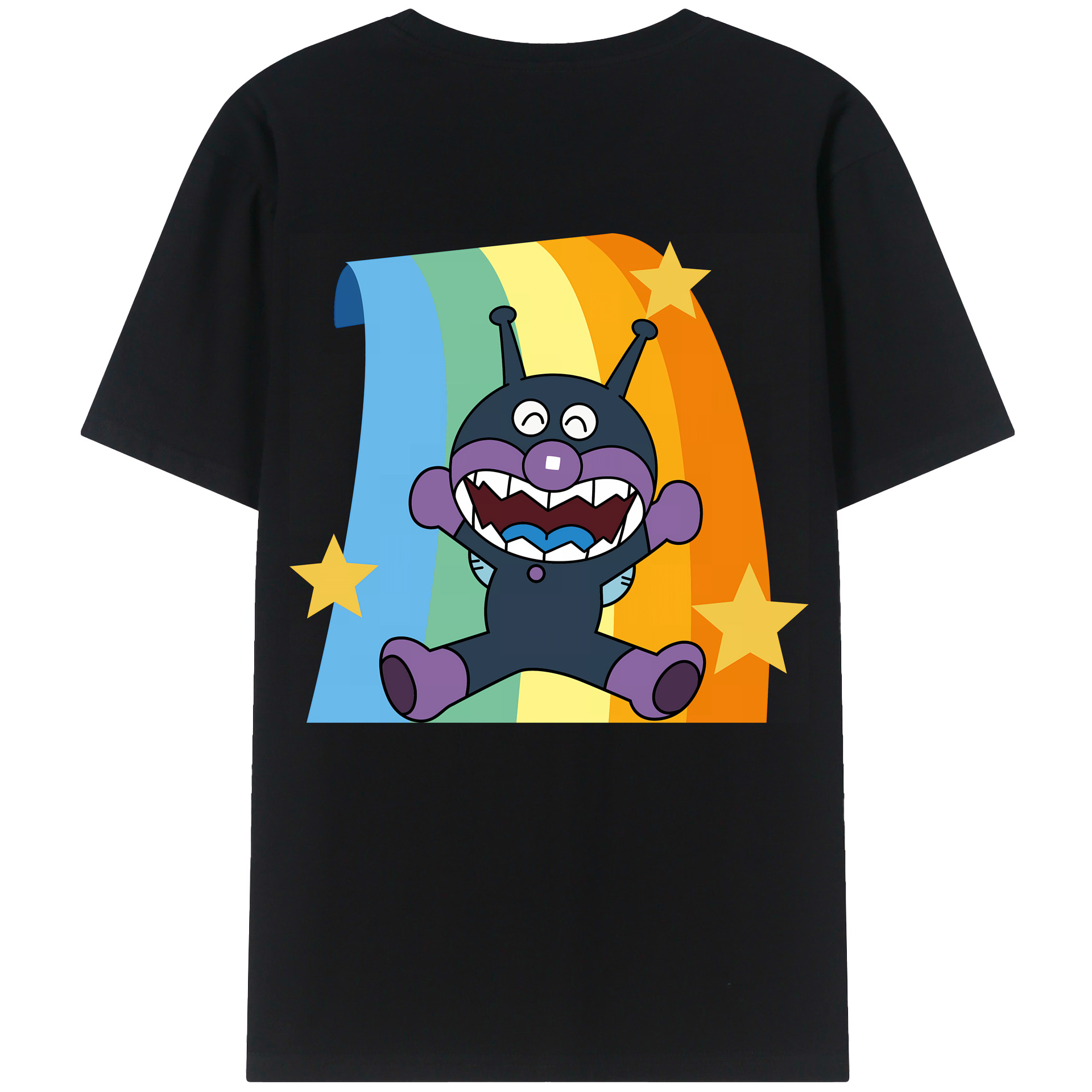 （画像用） アンパンマン Anpanman 綿100％ メンズ半袖Tシャツ（バックプリント） 通気性