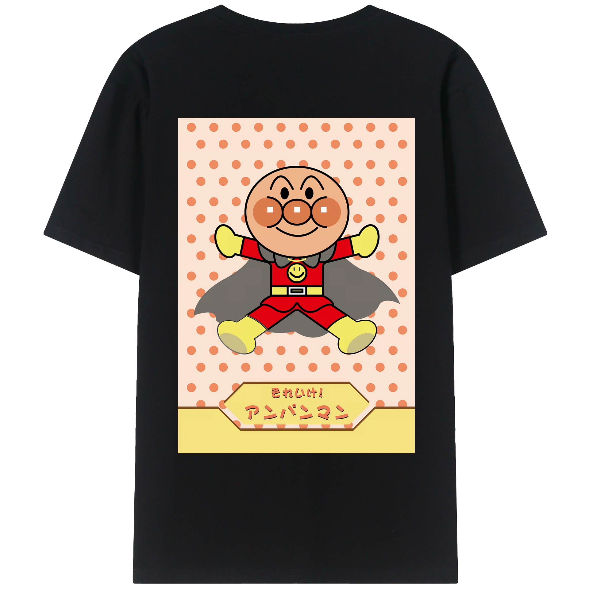 （画像用） アンパンマン Anpanman 綿100％ メンズ半袖Tシャツ（バックプリント） 通気性