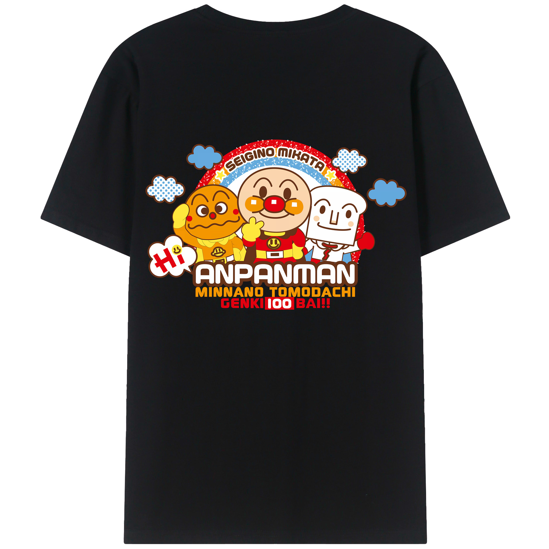 （画像用） アンパンマン Anpanman 綿100％ メンズ半袖Tシャツ（バックプリント） 通気性