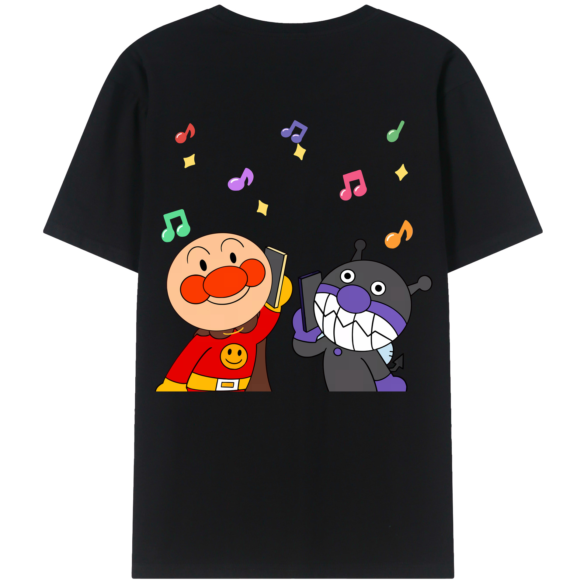 （画像用） アンパンマン Anpanman 綿100％ メンズ半袖Tシャツ（バックプリント） 通気性