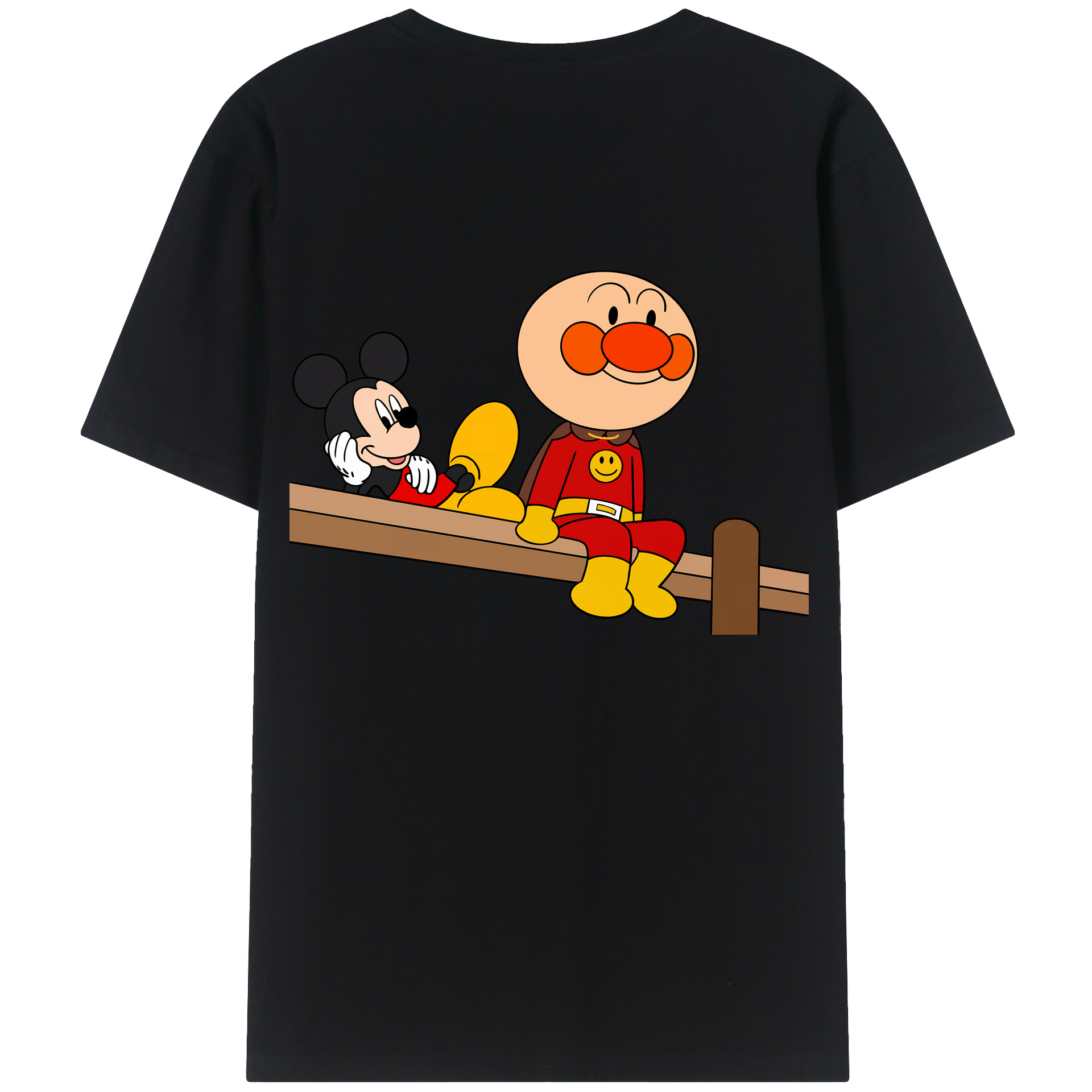 （画像用） アンパンマン Anpanman 綿100％ メンズ半袖Tシャツ（バックプリント） 通気性