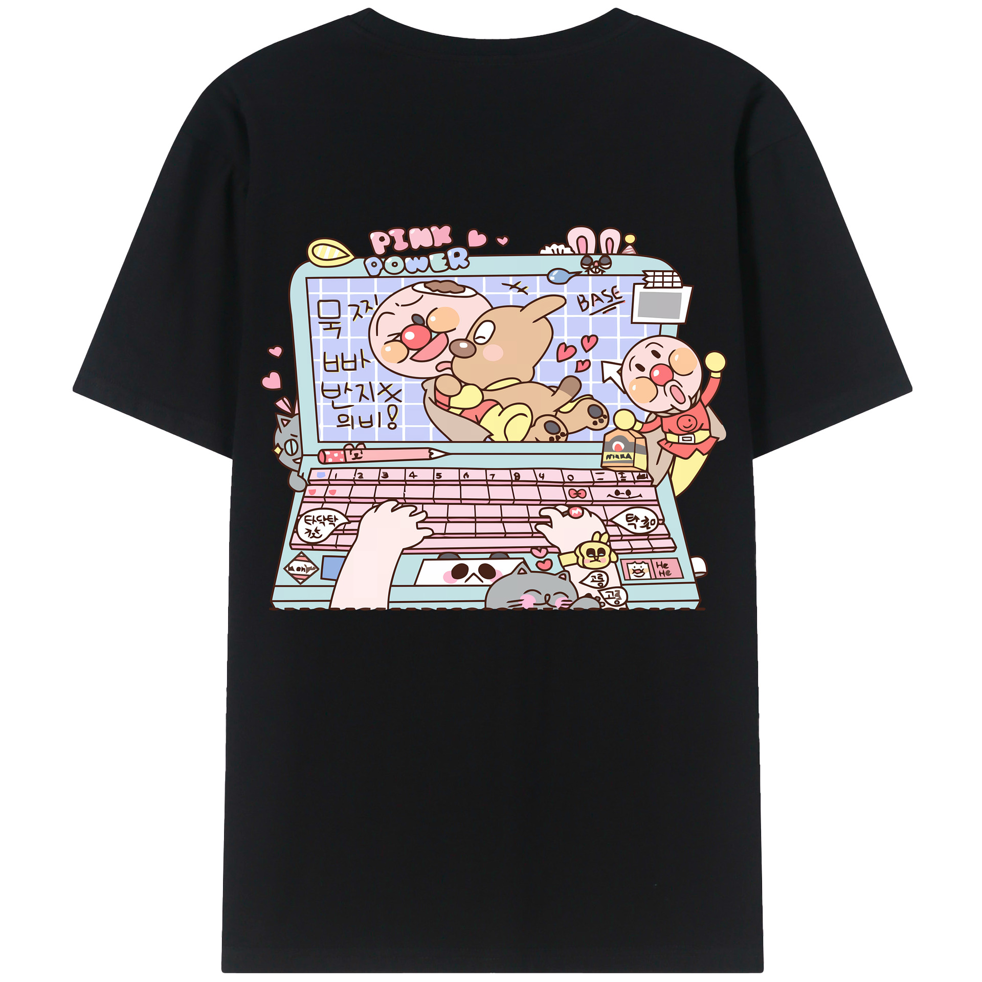 （画像用） アンパンマン Anpanman 綿100％ メンズ半袖Tシャツ（バックプリント） 通気性