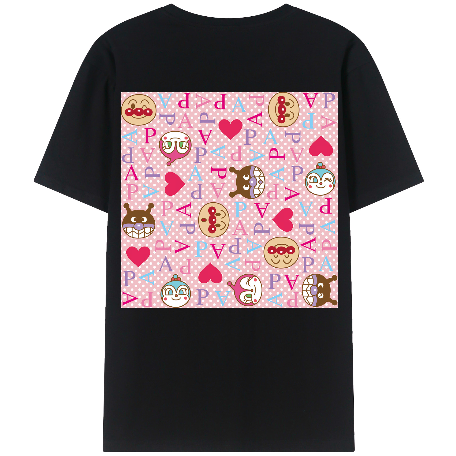 （画像用） アンパンマン Anpanman 綿100％ メンズ半袖Tシャツ（バックプリント） 通気性