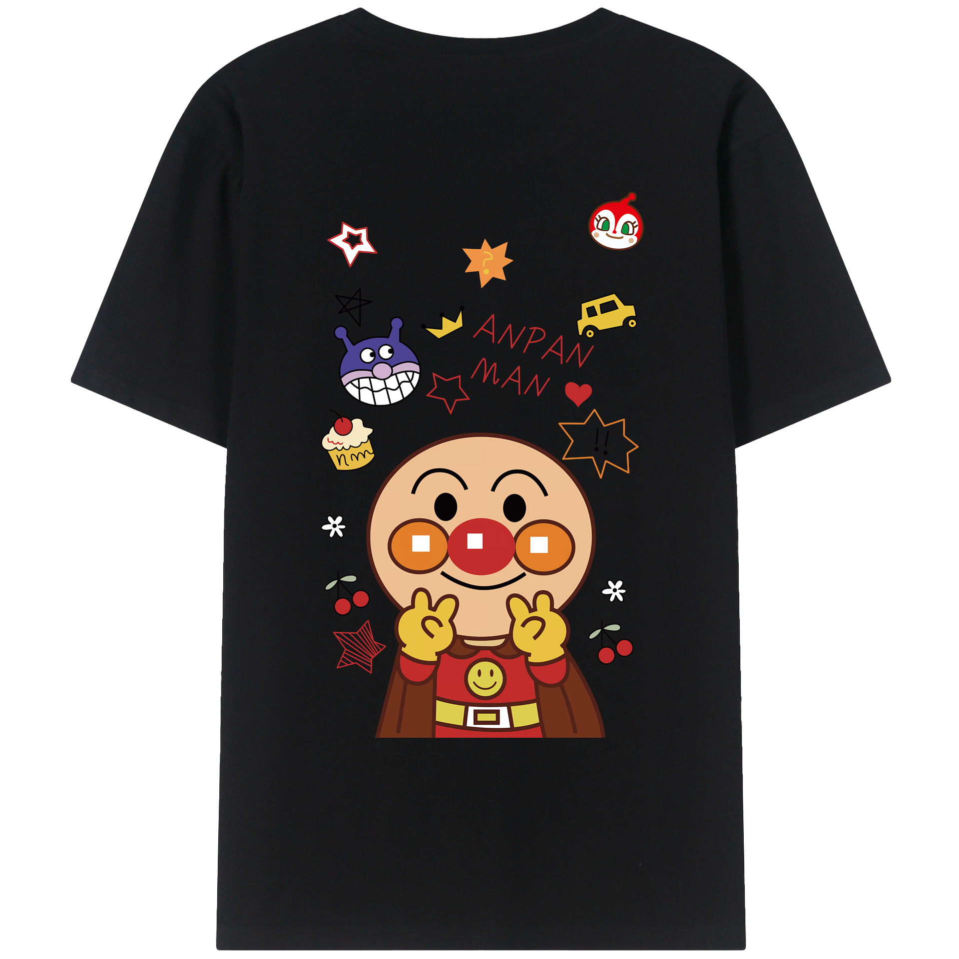 （画像用） アンパンマン Anpanman 綿100％ メンズ半袖Tシャツ（バックプリント） 通気性