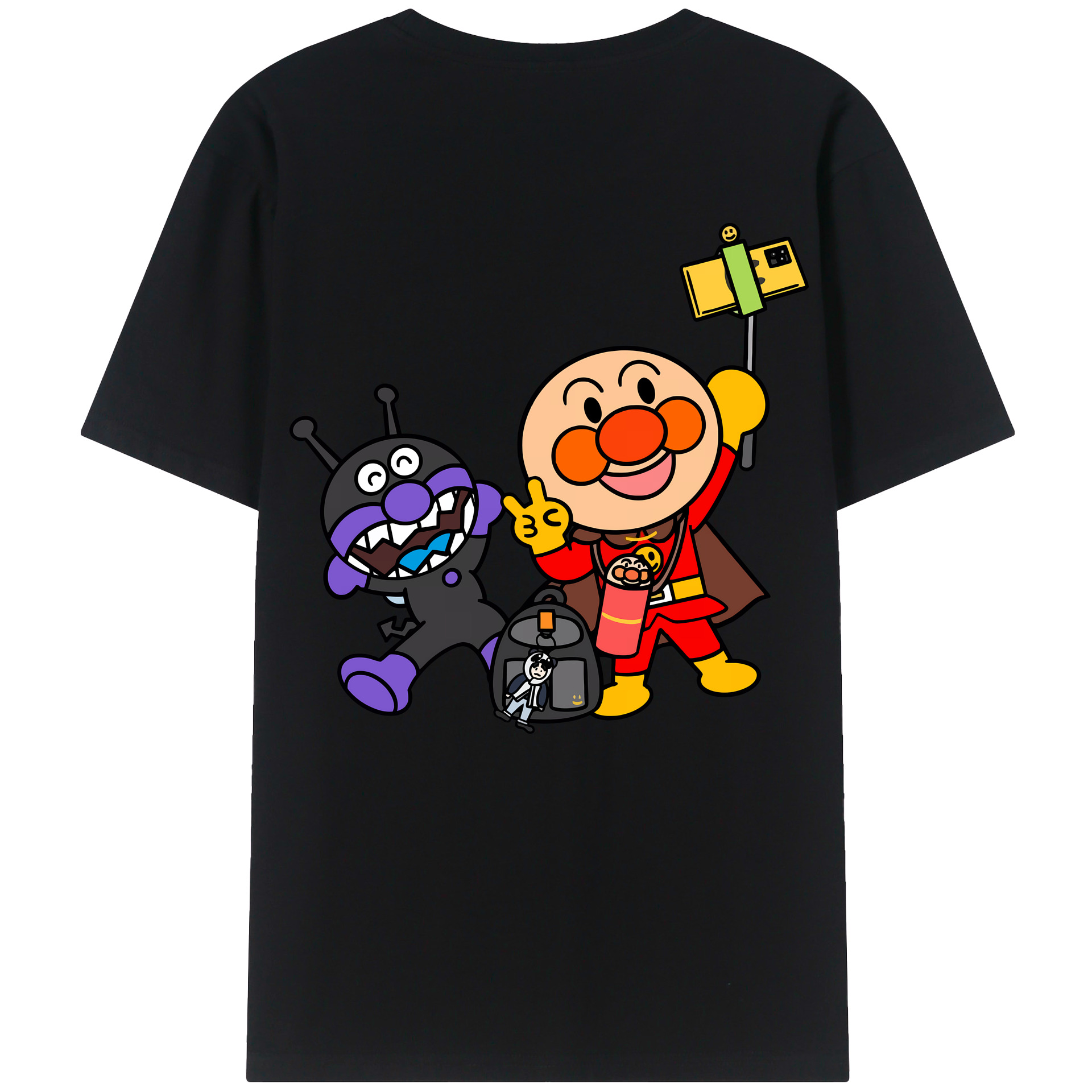 （画像用） アンパンマン Anpanman 綿100％ メンズ半袖Tシャツ（バックプリント） 通気性