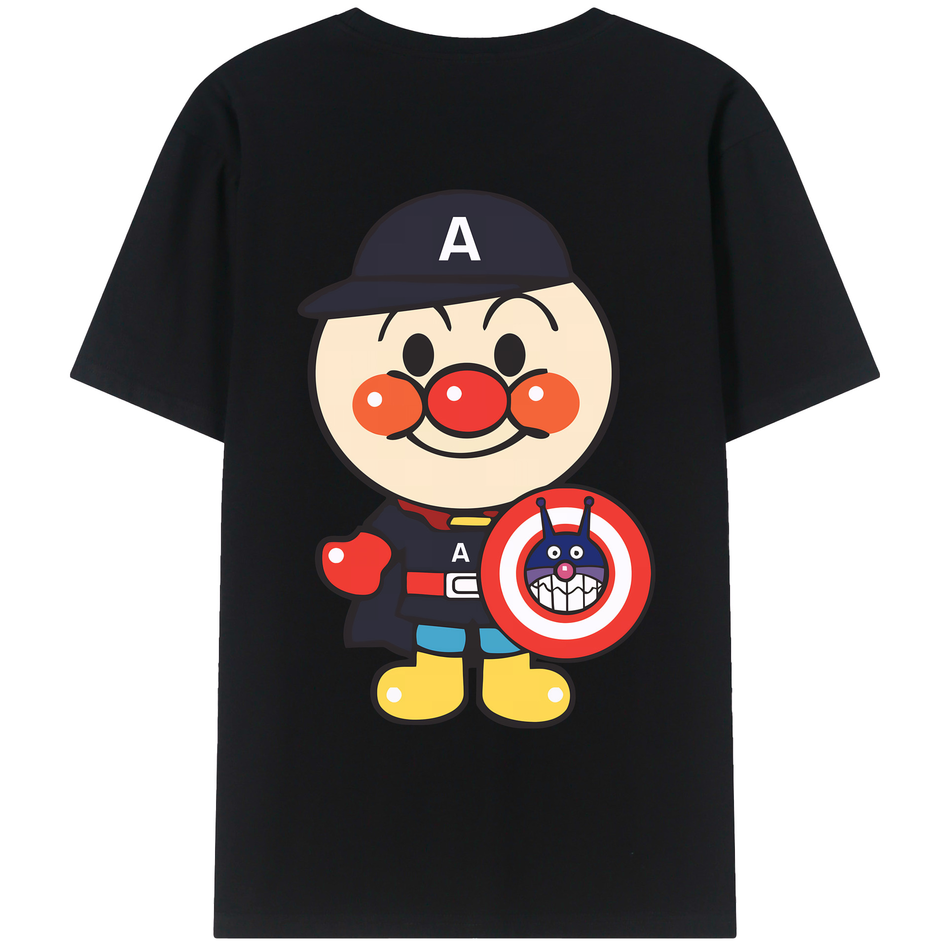 （画像用） アンパンマン Anpanman 綿100％ メンズ半袖Tシャツ（バックプリント） 通気性