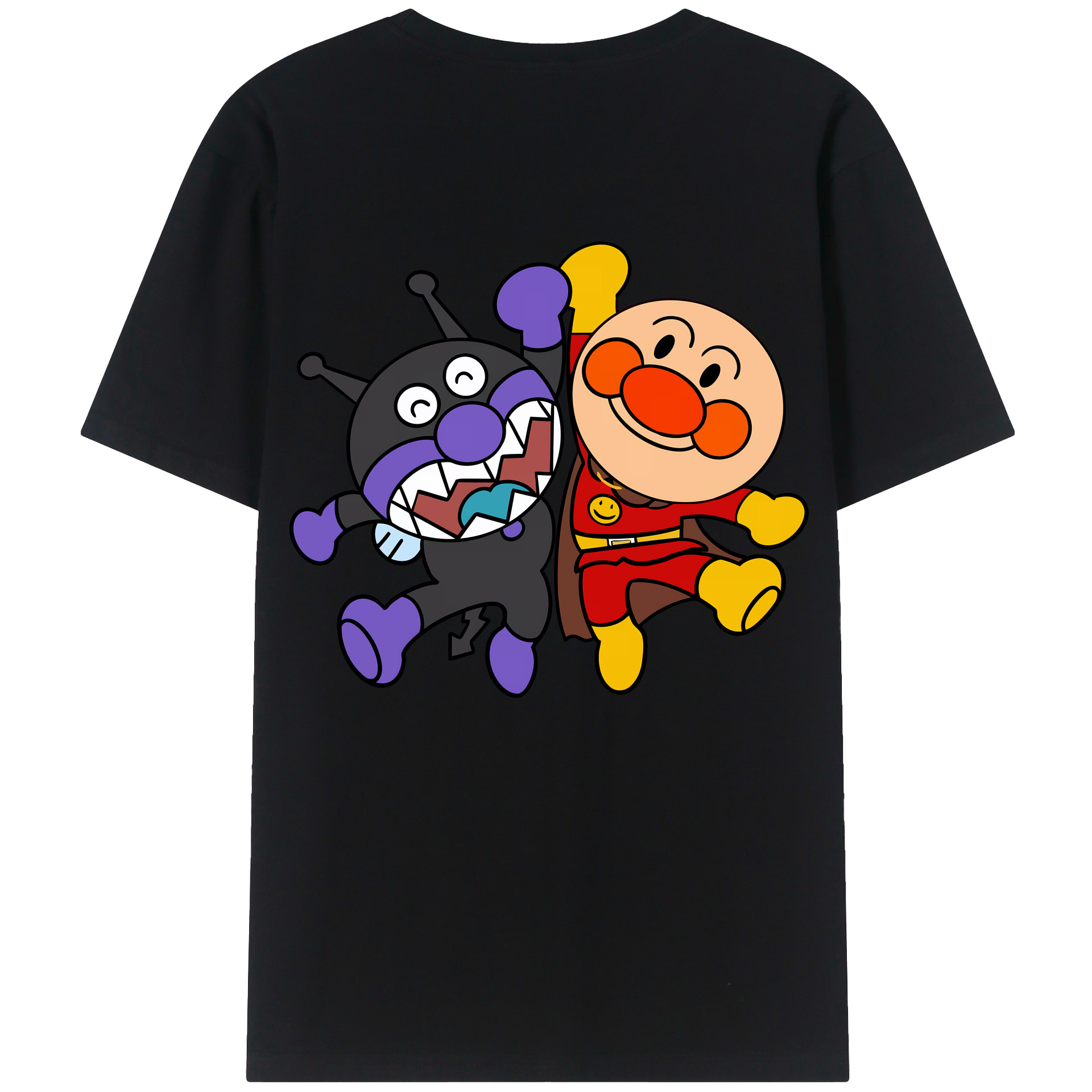 （画像用） アンパンマン Anpanman 綿100％ メンズ半袖Tシャツ（バックプリント） 通気性