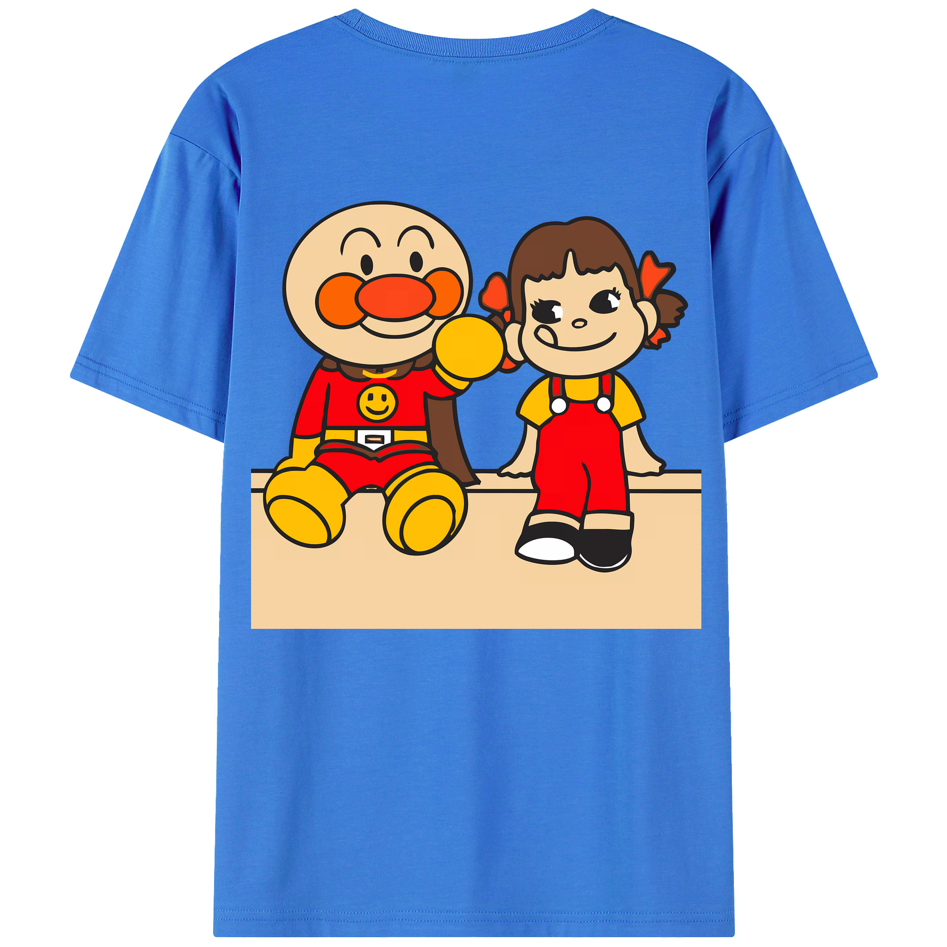 （画像用） アンパンマン Anpanman 綿100％ メンズ半袖Tシャツ（バックプリント） 通気性