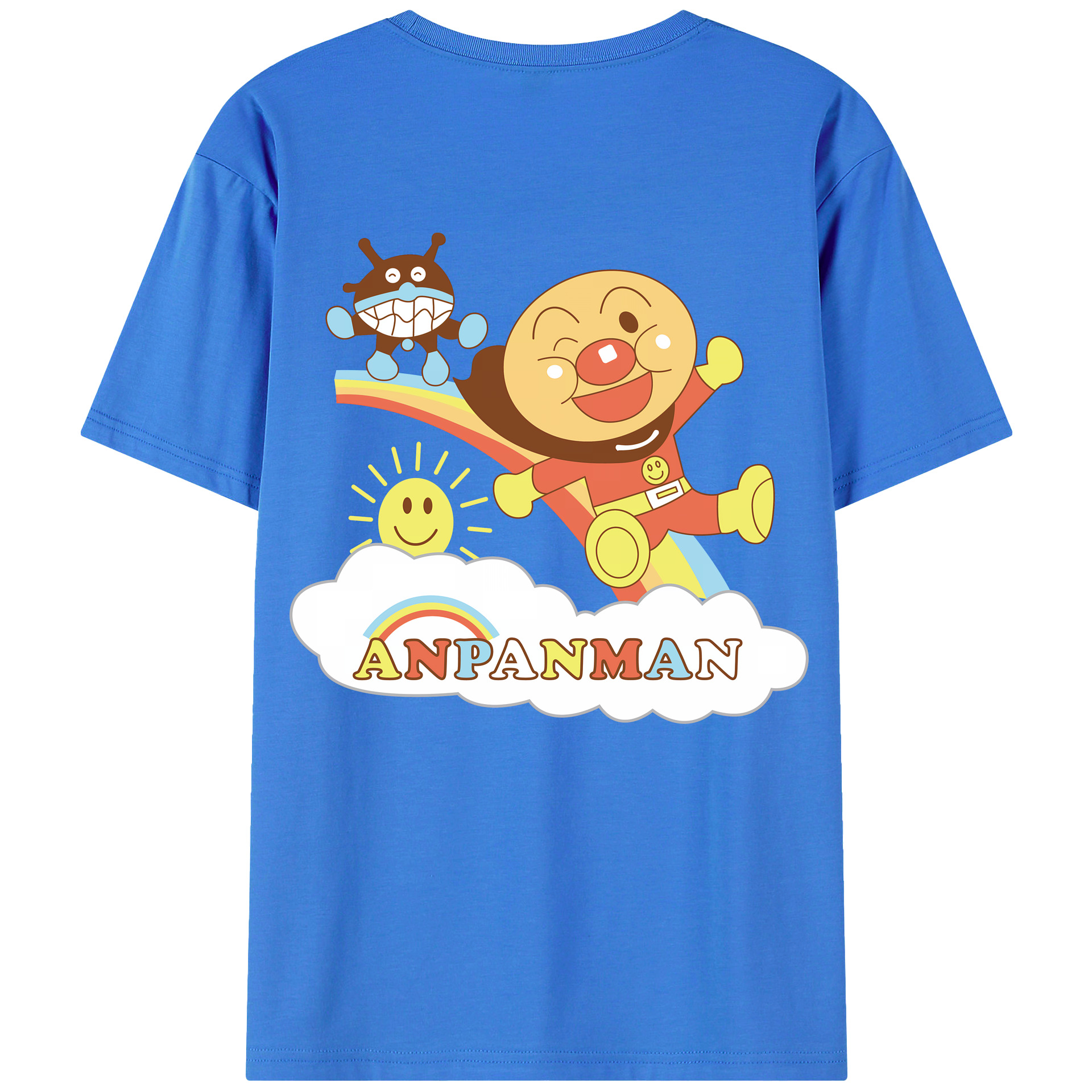 （画像用） アンパンマン Anpanman 綿100％ メンズ半袖Tシャツ（バックプリント） 通気性