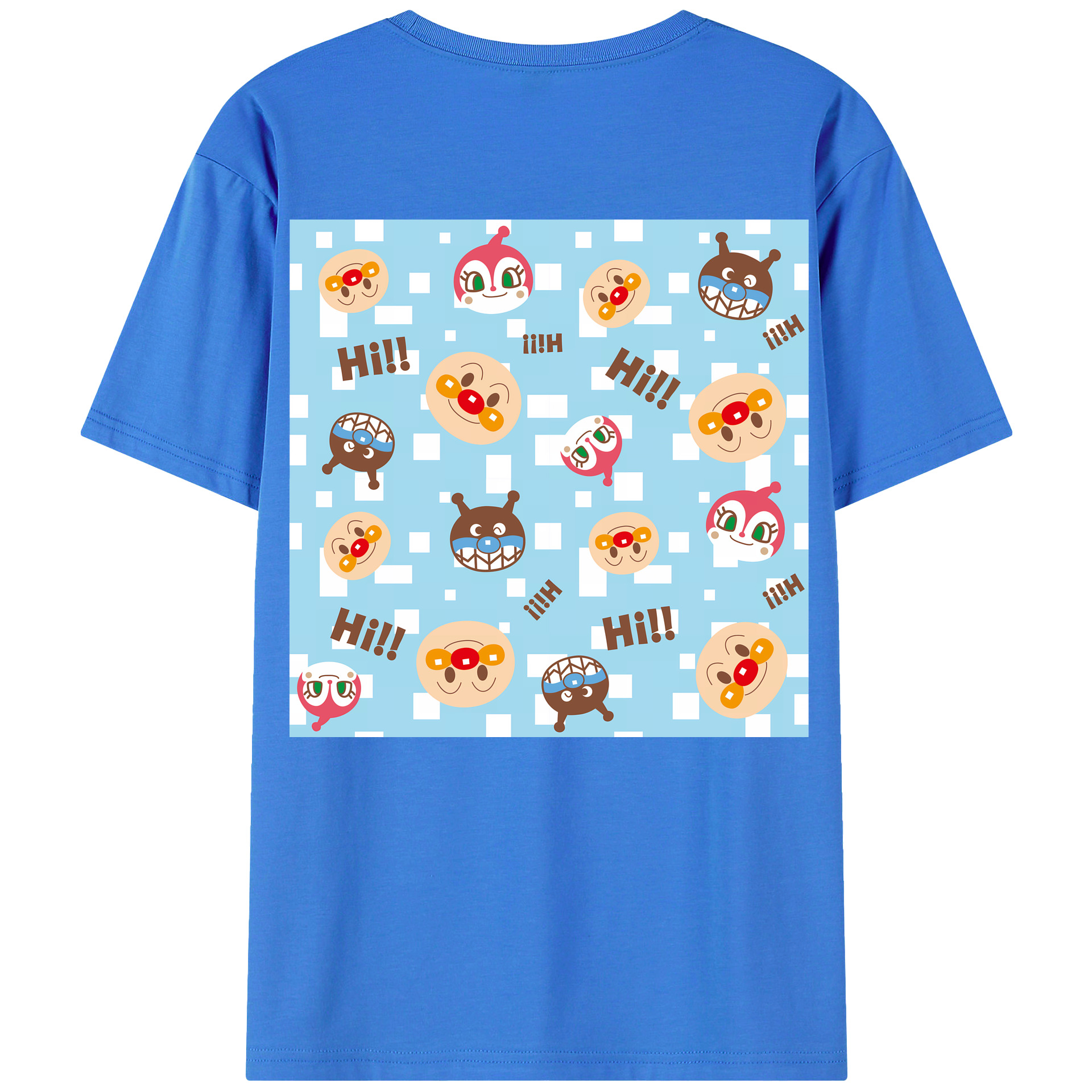 （画像用） アンパンマン Anpanman 綿100％ メンズ半袖Tシャツ（バックプリント） 通気性