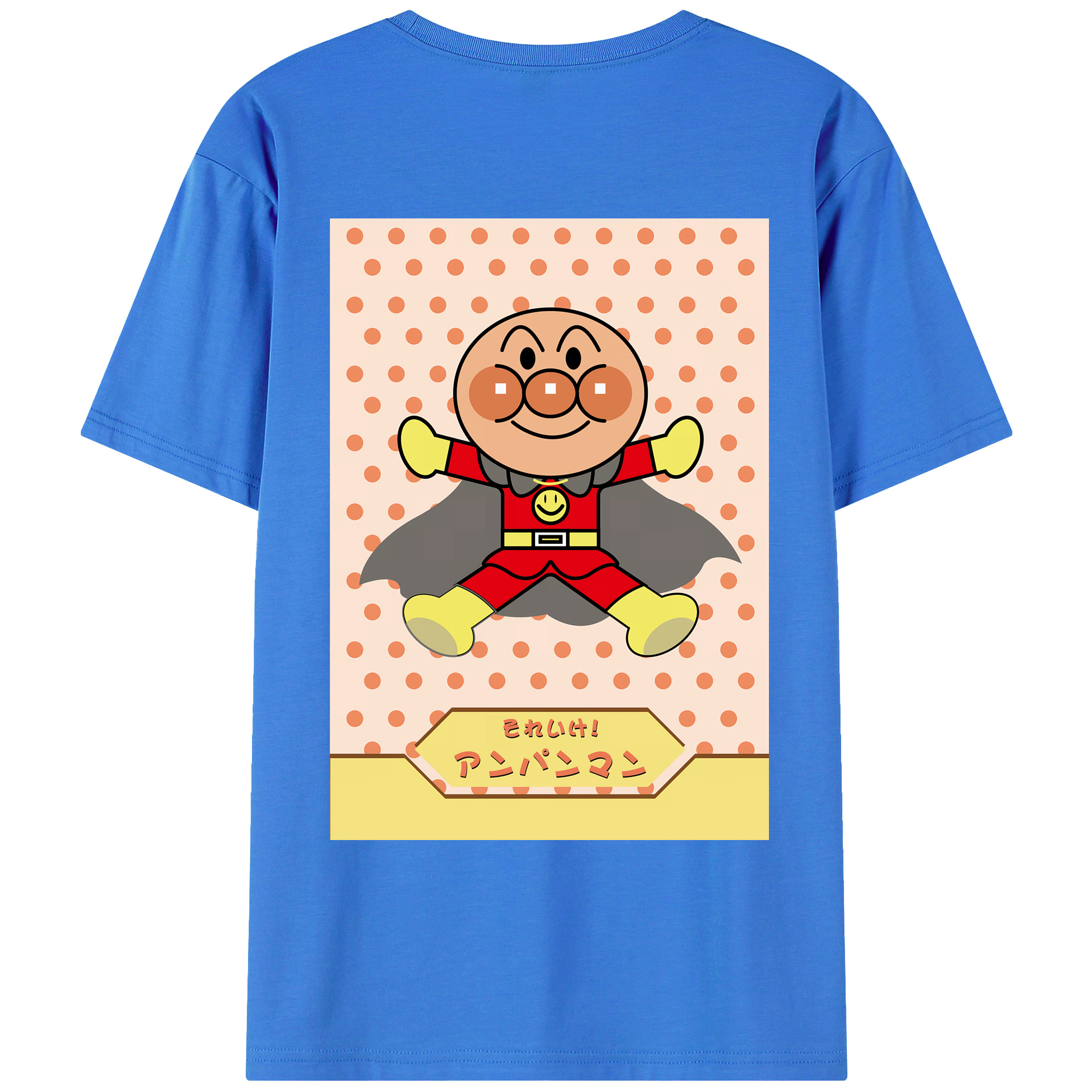 （画像用） アンパンマン Anpanman 綿100％ メンズ半袖Tシャツ（バックプリント） 通気性