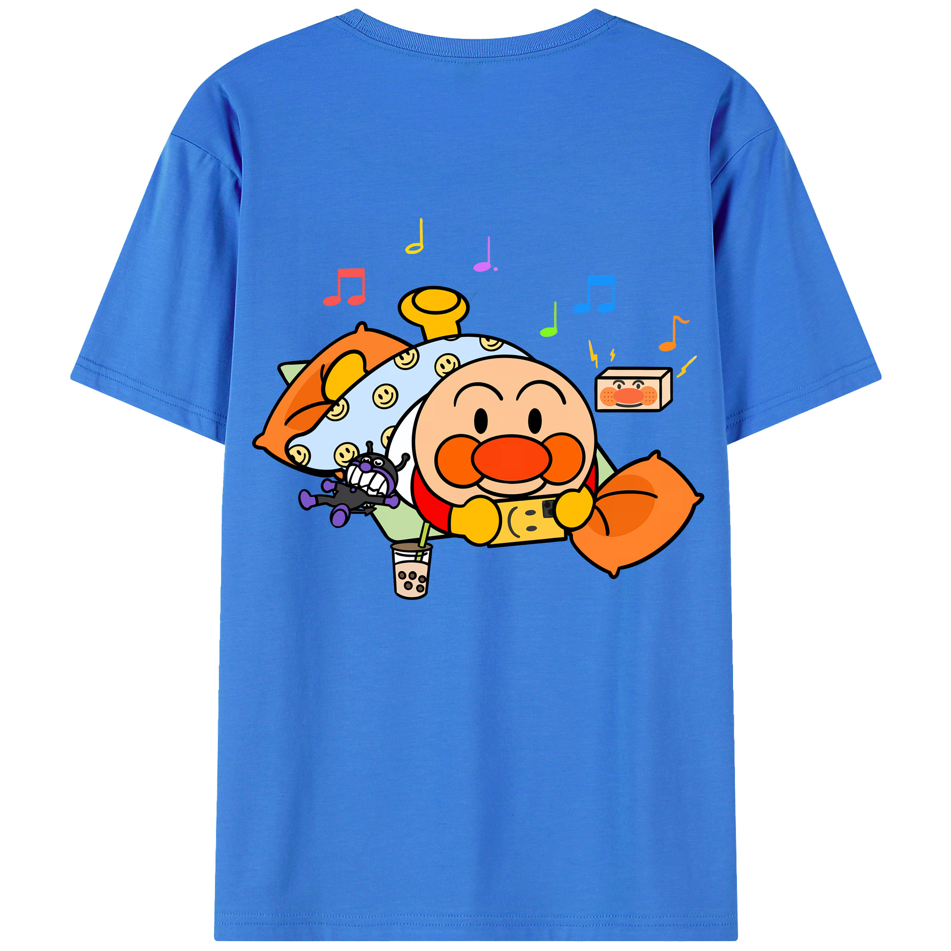 （画像用） アンパンマン Anpanman 綿100％ メンズ半袖Tシャツ（バックプリント） 通気性