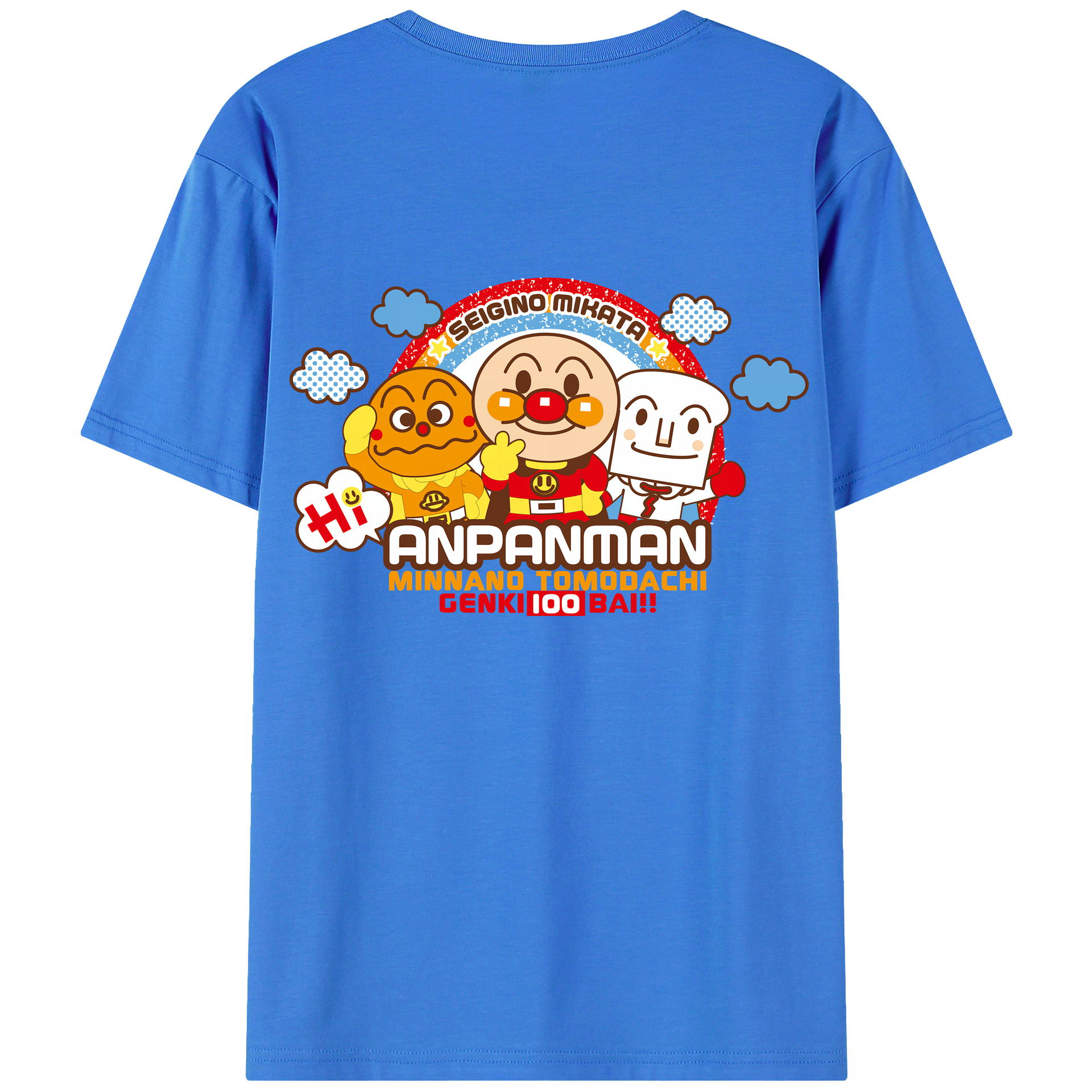 （画像用） アンパンマン Anpanman 綿100％ メンズ半袖Tシャツ（バックプリント） 通気性