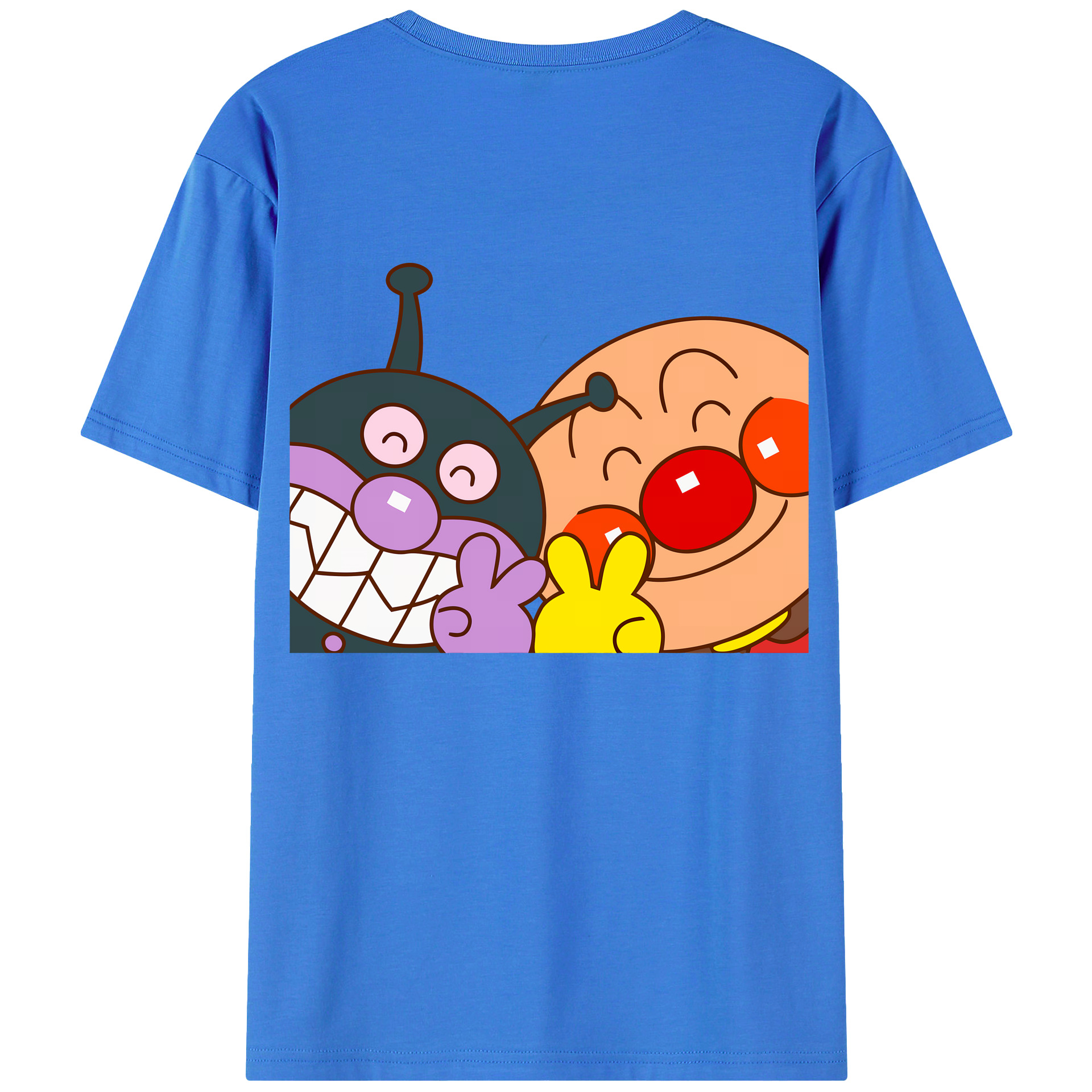 （画像用） アンパンマン Anpanman 綿100％ メンズ半袖Tシャツ（バックプリント） 通気性