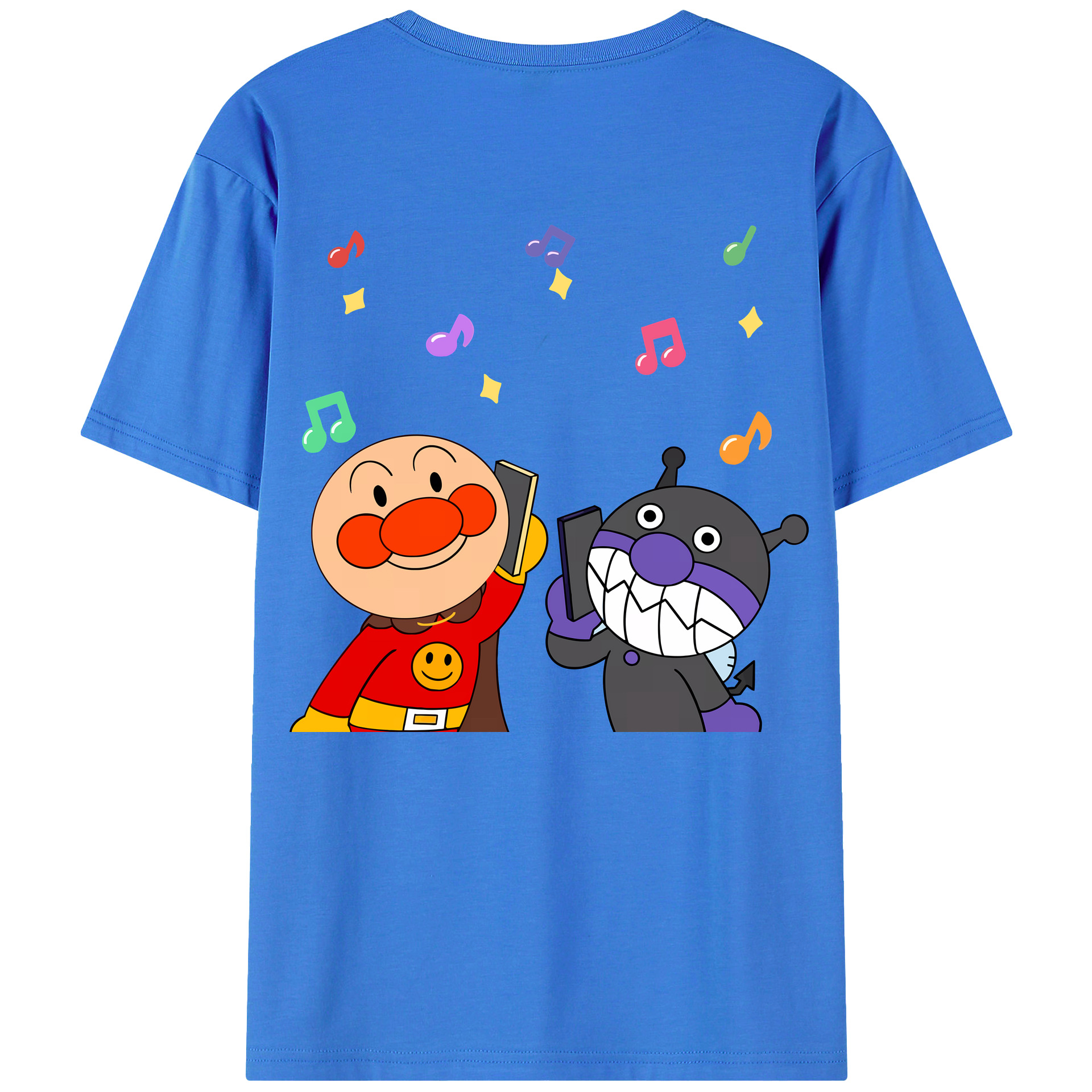 （画像用） アンパンマン Anpanman 綿100％ メンズ半袖Tシャツ（バックプリント） 通気性