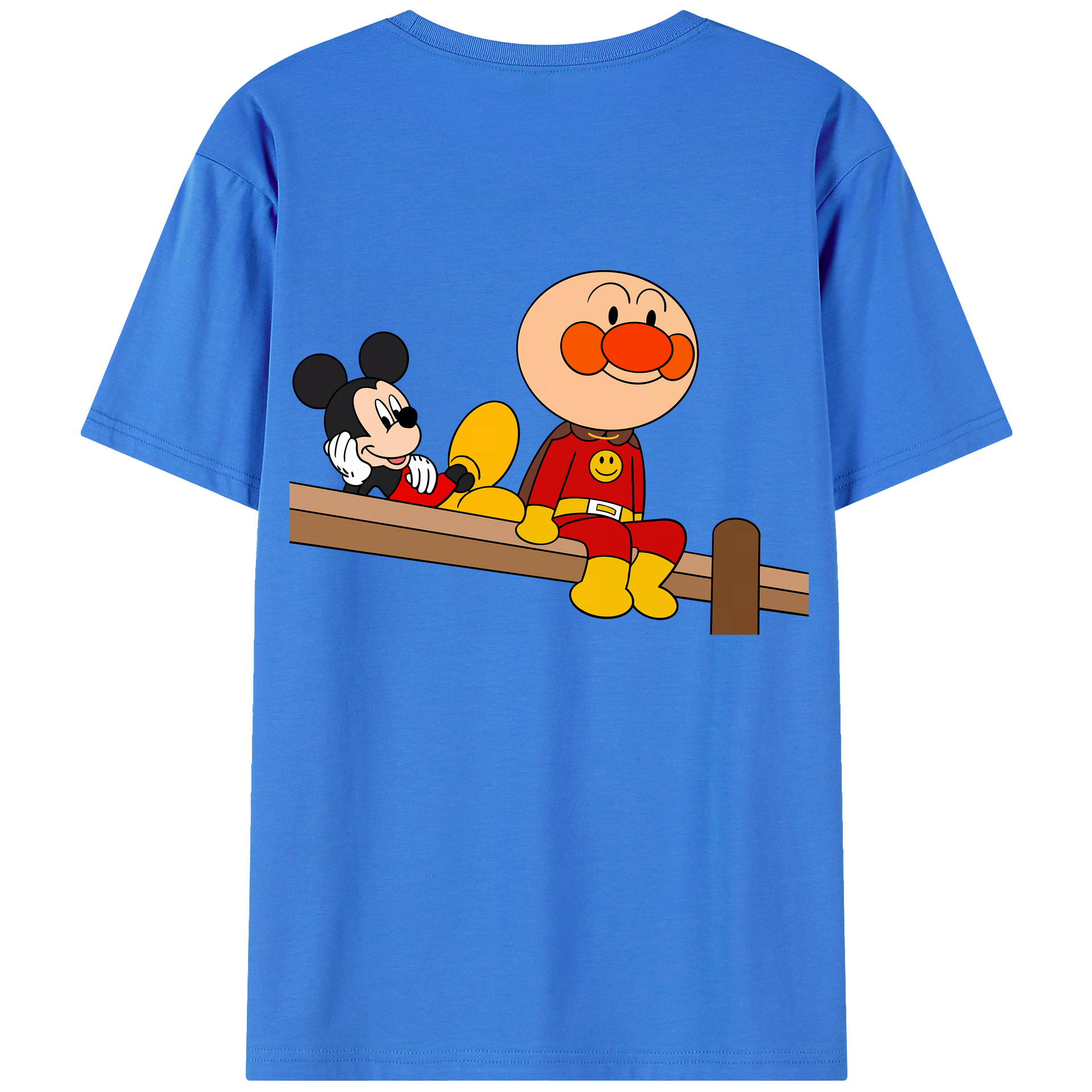 （画像用） アンパンマン Anpanman 綿100％ メンズ半袖Tシャツ（バックプリント） 通気性