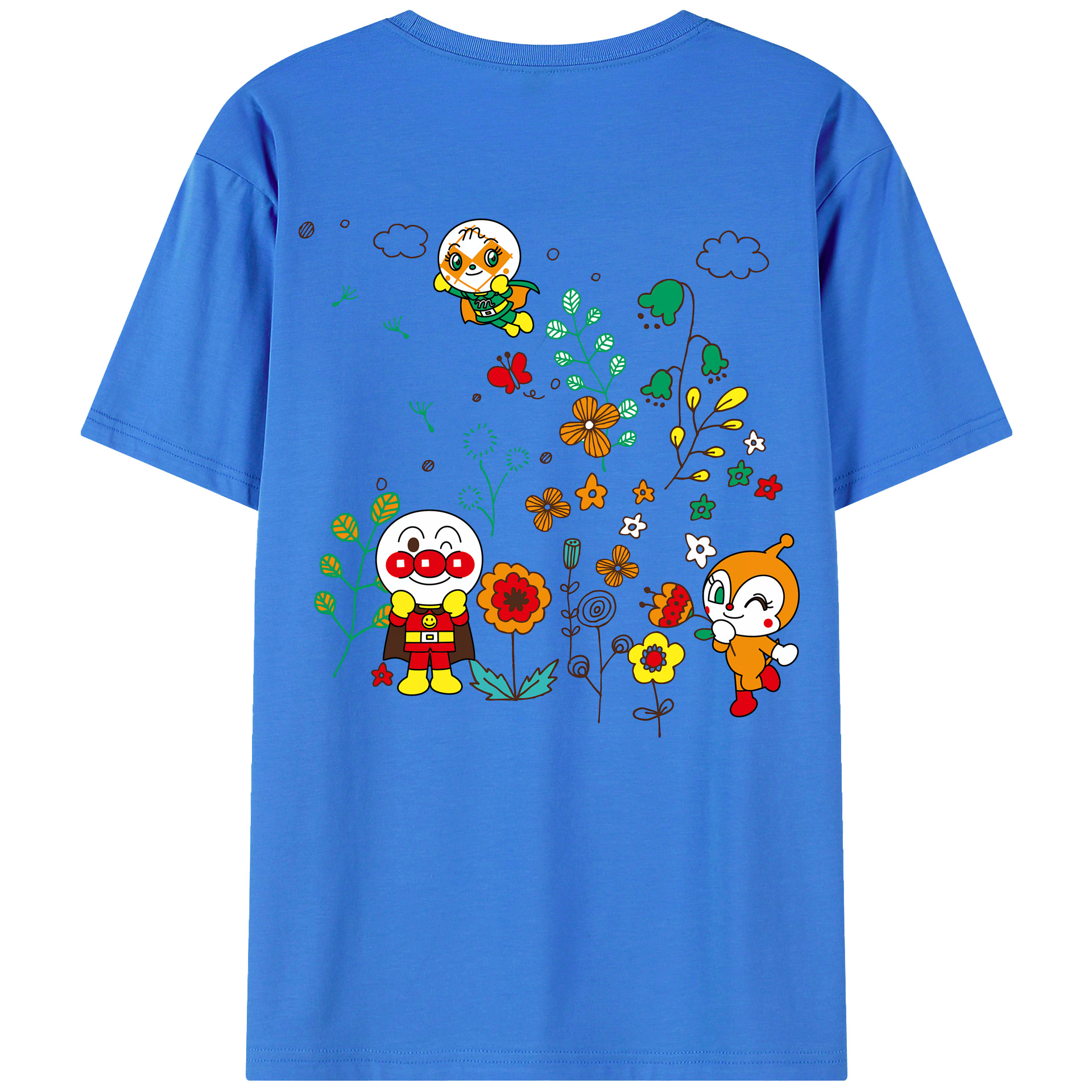 （画像用） アンパンマン Anpanman 綿100％ メンズ半袖Tシャツ（バックプリント） 通気性