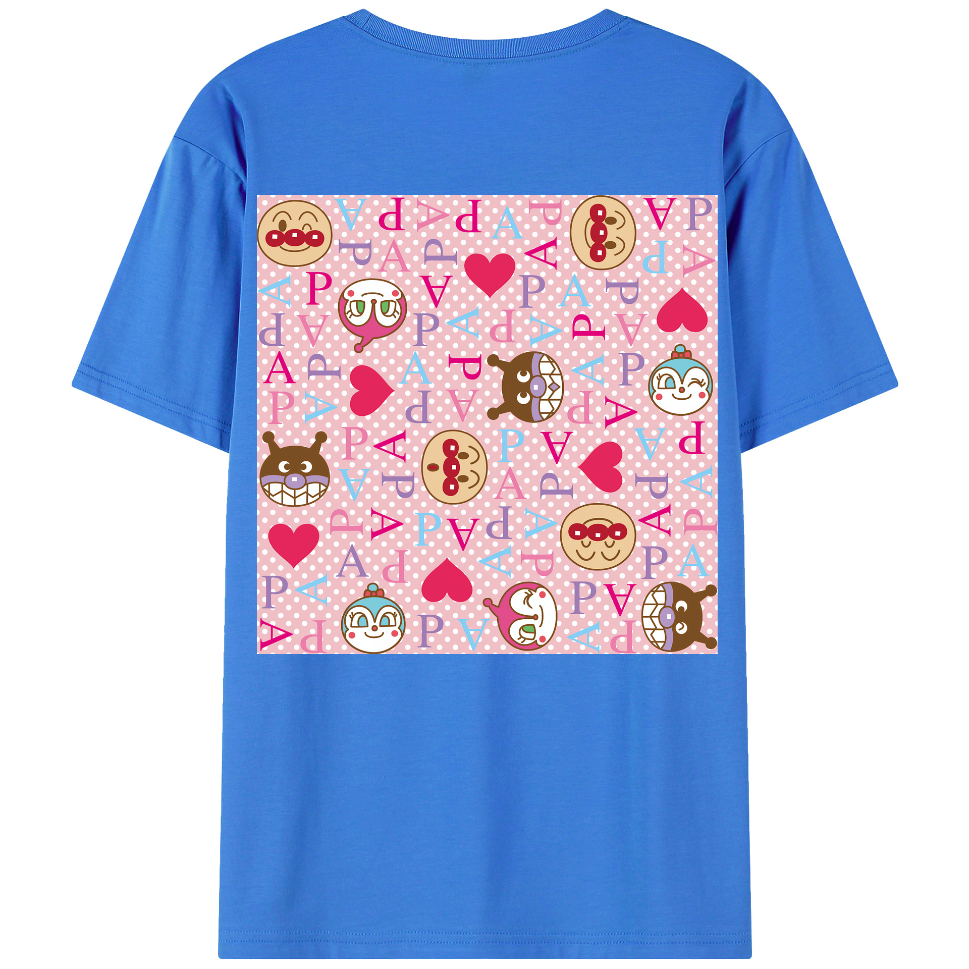 （画像用） アンパンマン Anpanman 綿100％ メンズ半袖Tシャツ（バックプリント） 通気性