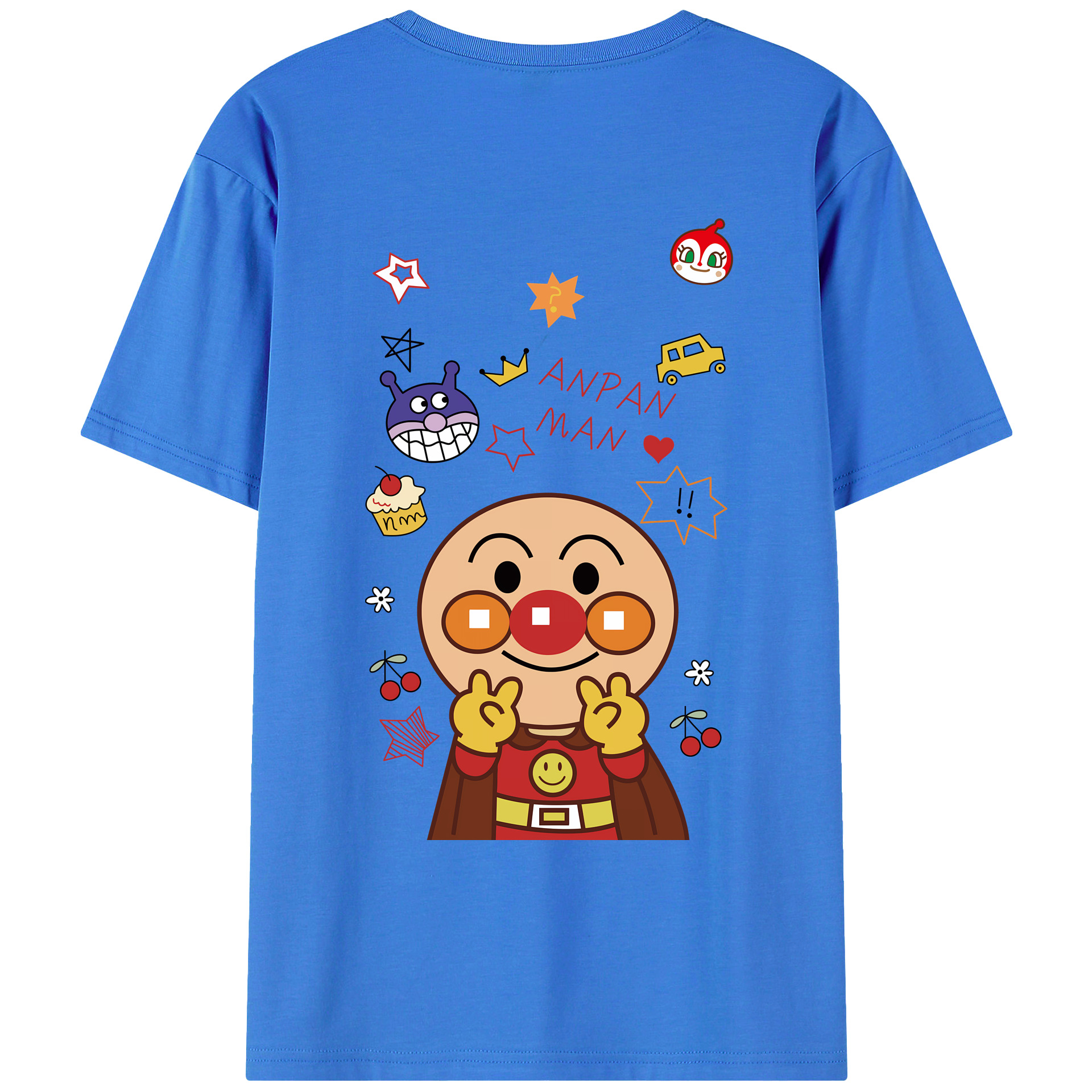 （画像用） アンパンマン Anpanman 綿100％ メンズ半袖Tシャツ（バックプリント） 通気性