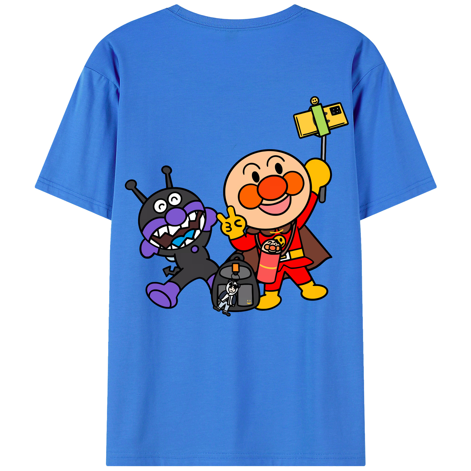 （画像用） アンパンマン Anpanman 綿100％ メンズ半袖Tシャツ（バックプリント） 通気性