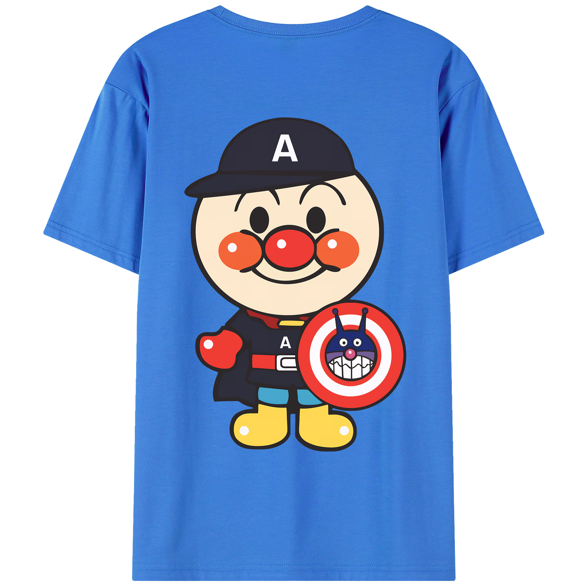 （画像用） アンパンマン Anpanman 綿100％ メンズ半袖Tシャツ（バックプリント） 通気性