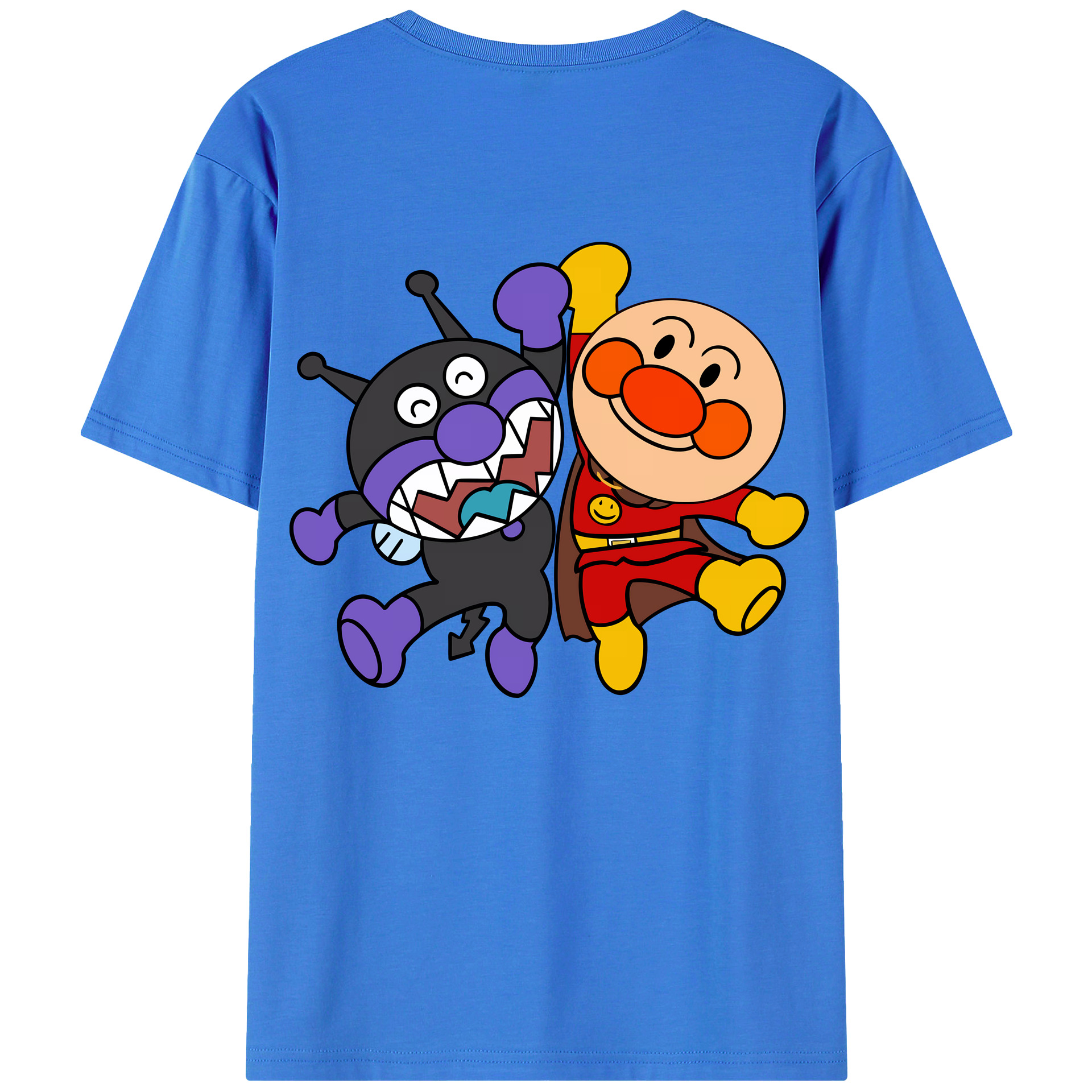 （画像用） アンパンマン Anpanman 綿100％ メンズ半袖Tシャツ（バックプリント） 通気性