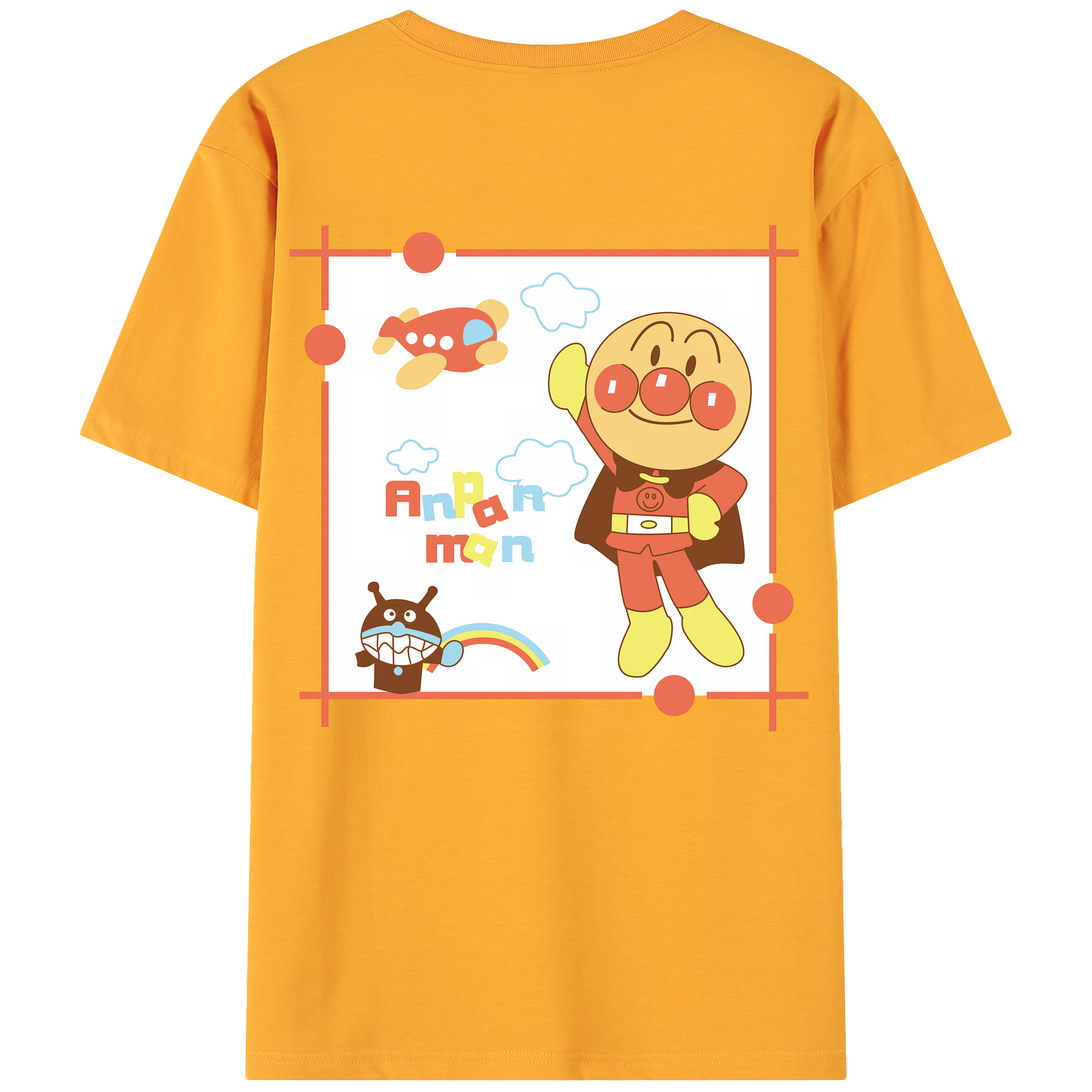 （画像用） アンパンマン Anpanman 綿100％ メンズ半袖Tシャツ（バックプリント） 通気性