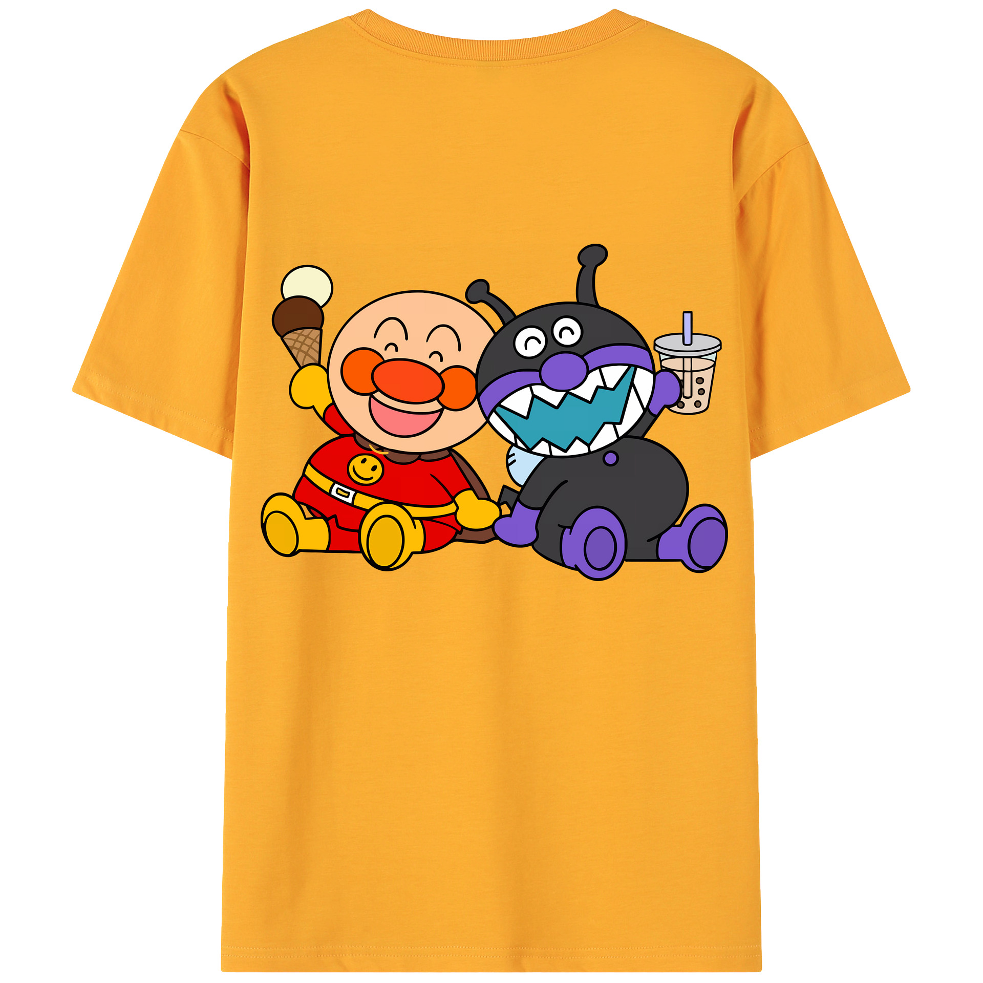 （画像用） アンパンマン Anpanman 綿100％ メンズ半袖Tシャツ（バックプリント） 通気性