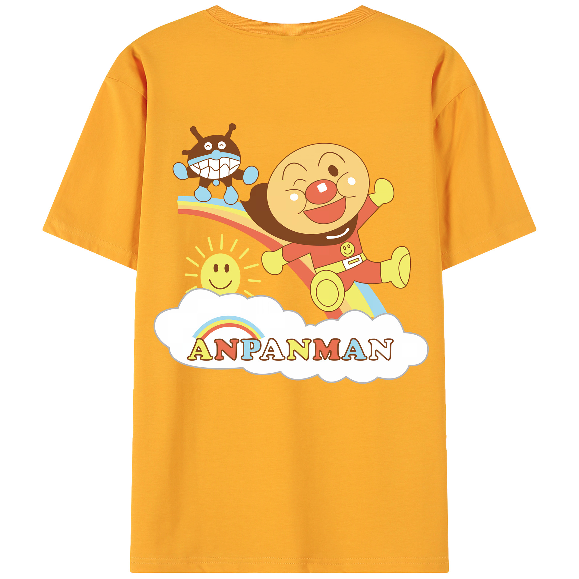 （画像用） アンパンマン Anpanman 綿100％ メンズ半袖Tシャツ（バックプリント） 通気性