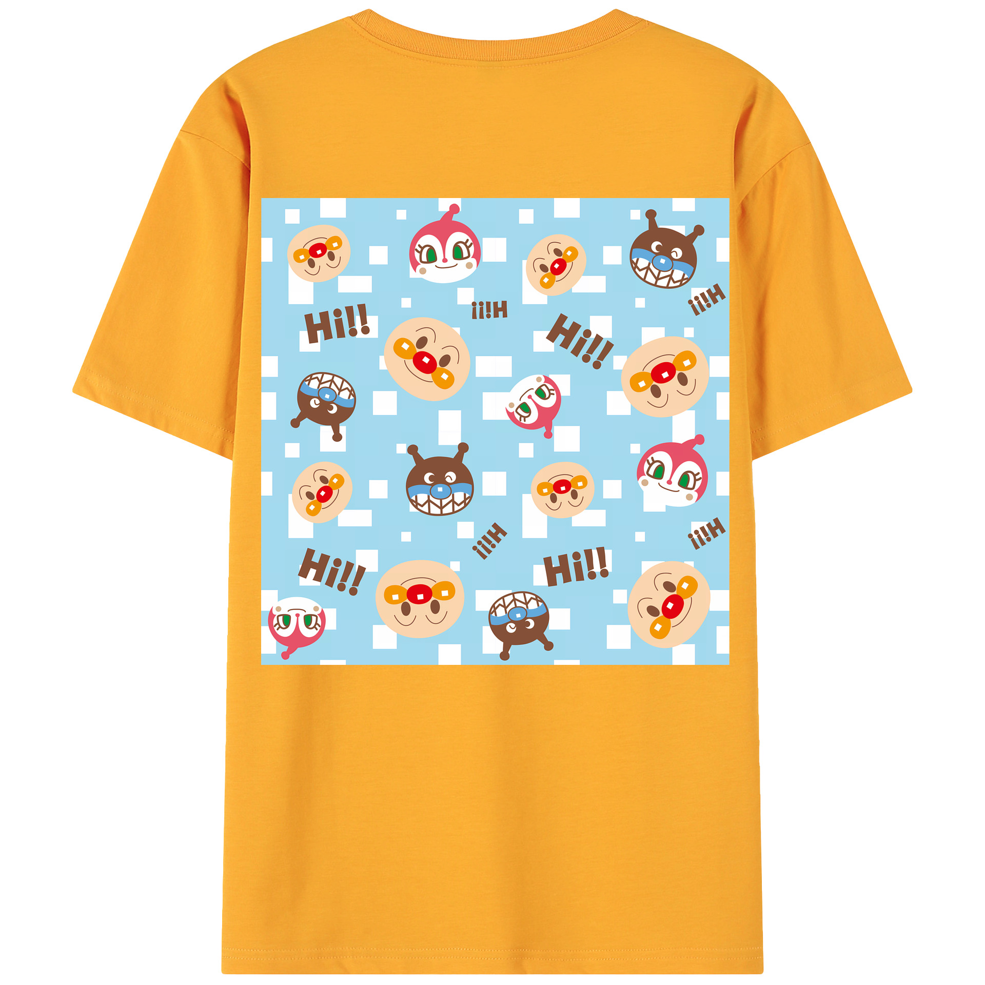 （画像用） アンパンマン Anpanman 綿100％ メンズ半袖Tシャツ（バックプリント） 通気性