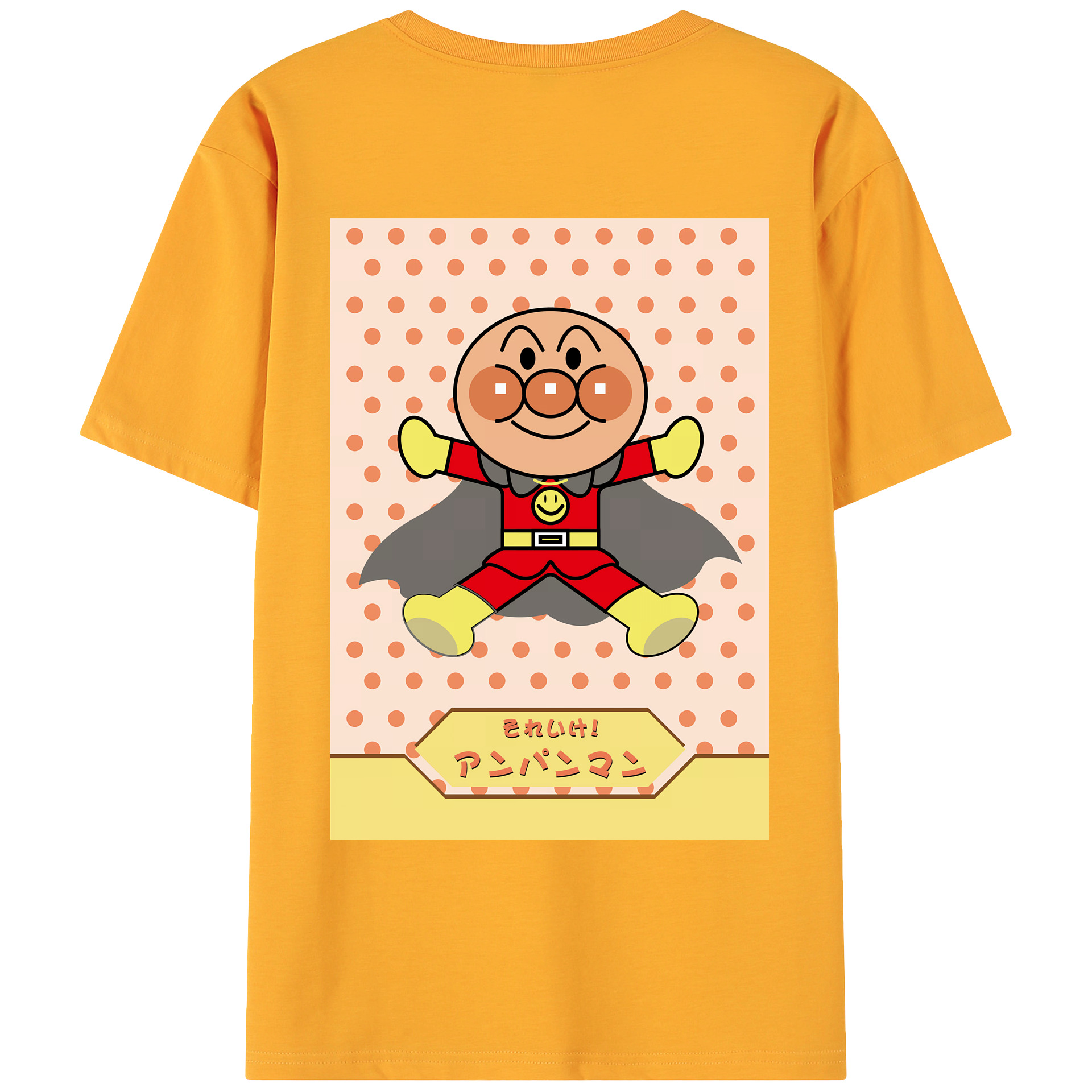 （画像用） アンパンマン Anpanman 綿100％ メンズ半袖Tシャツ（バックプリント） 通気性
