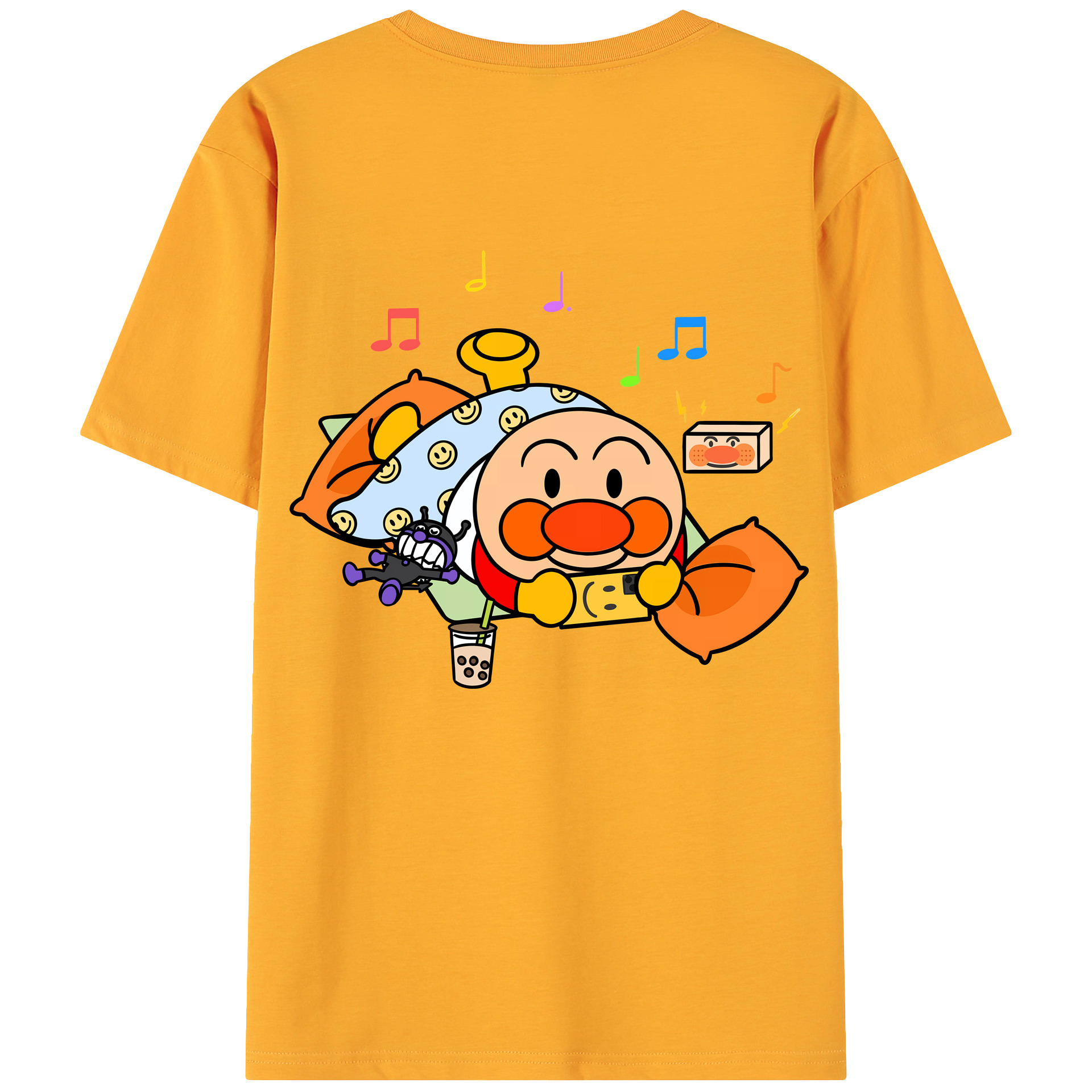 （画像用） アンパンマン Anpanman 綿100％ メンズ半袖Tシャツ（バックプリント） 通気性