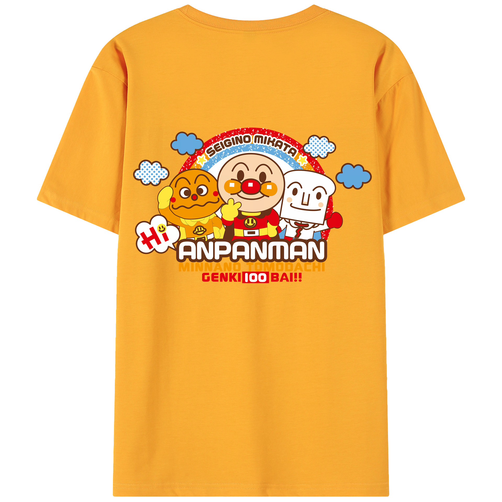 （画像用） アンパンマン Anpanman 綿100％ メンズ半袖Tシャツ（バックプリント） 通気性