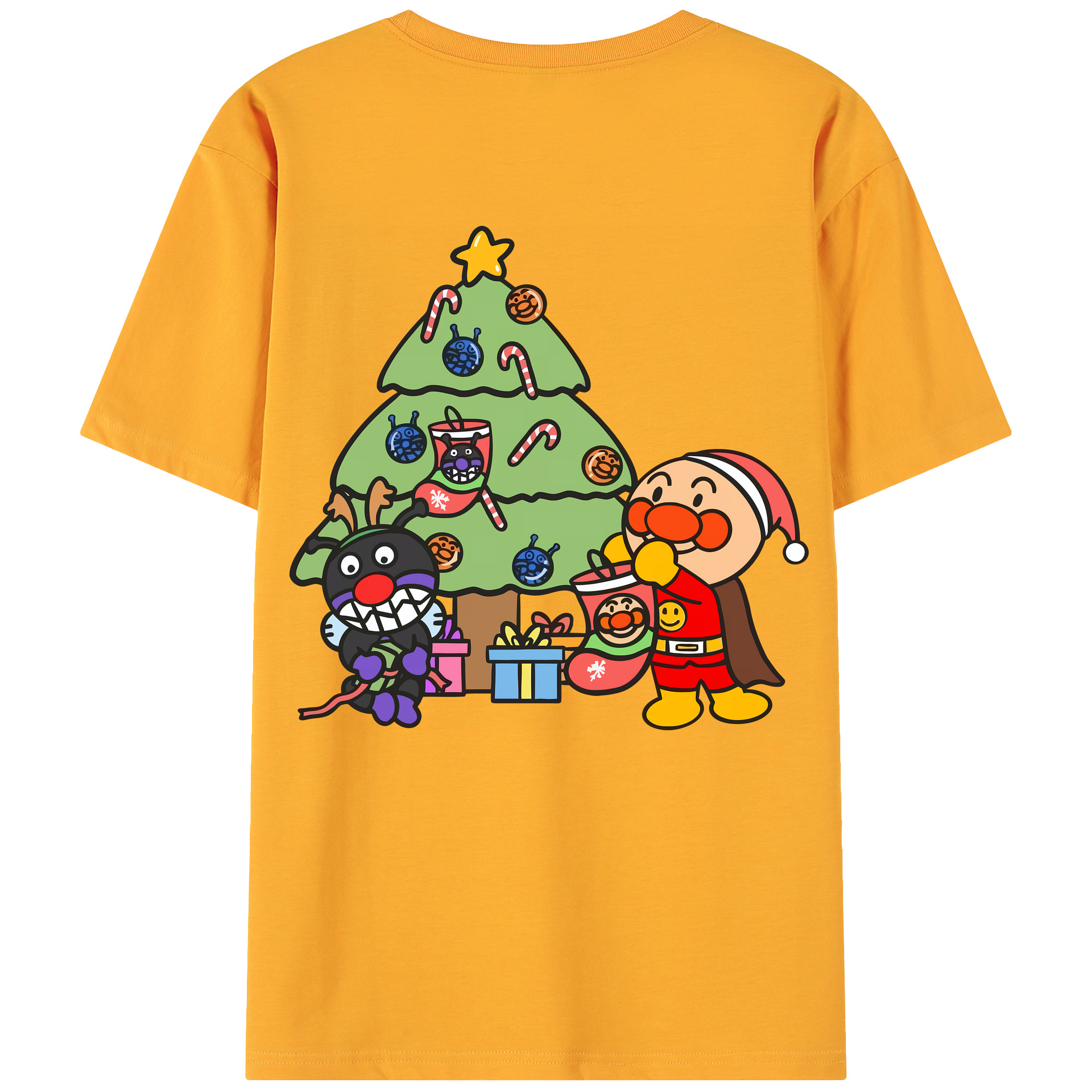 （画像用） アンパンマン Anpanman 綿100％ メンズ半袖Tシャツ（バックプリント） 通気性