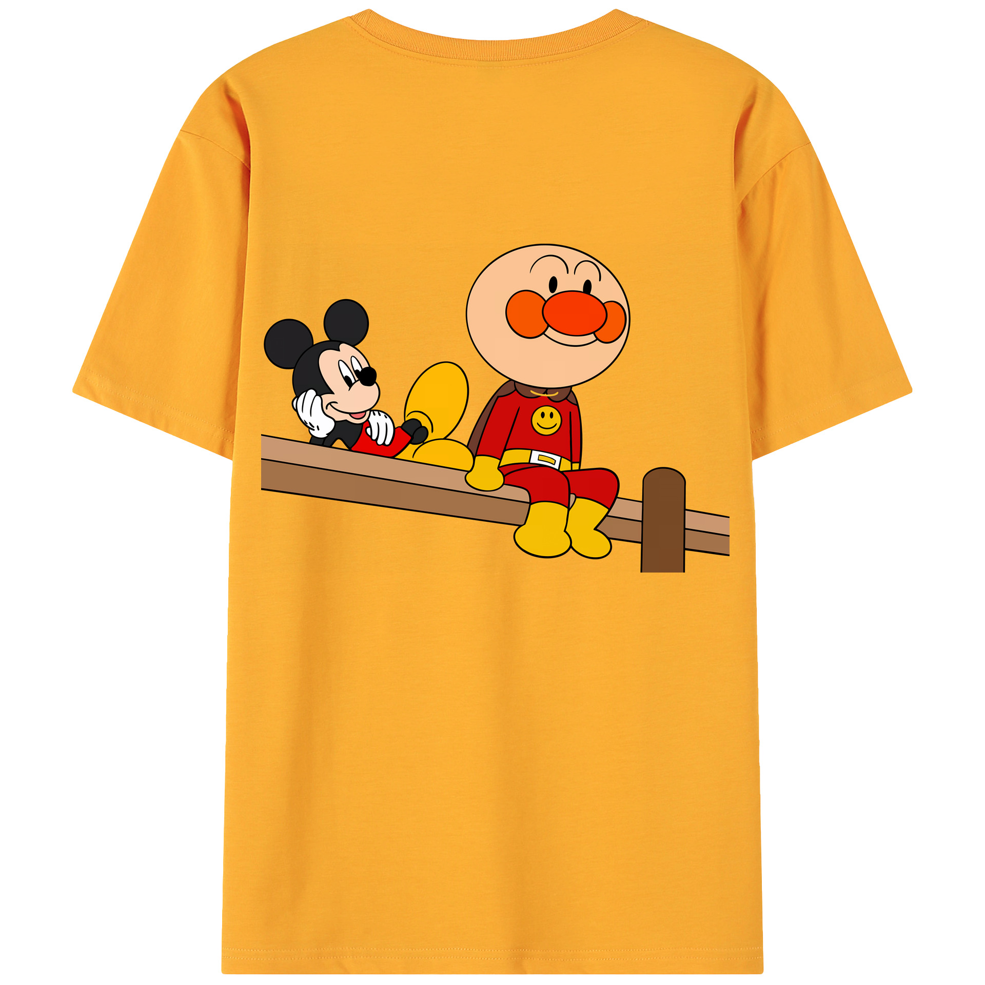 （画像用） アンパンマン Anpanman 綿100％ メンズ半袖Tシャツ（バックプリント） 通気性