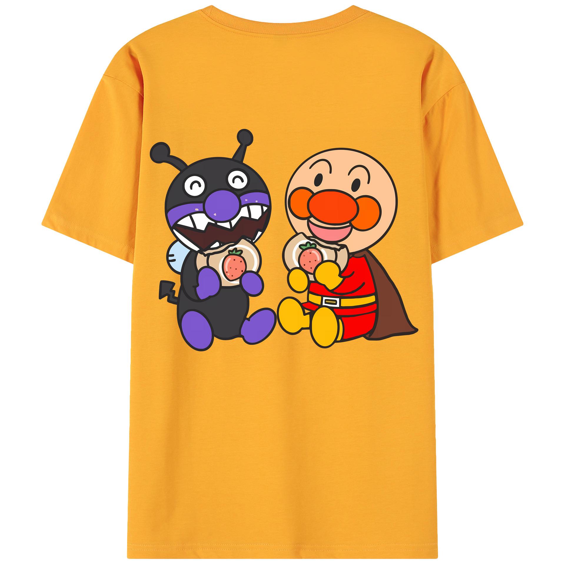 （画像用） アンパンマン Anpanman 綿100％ メンズ半袖Tシャツ（バックプリント） 通気性